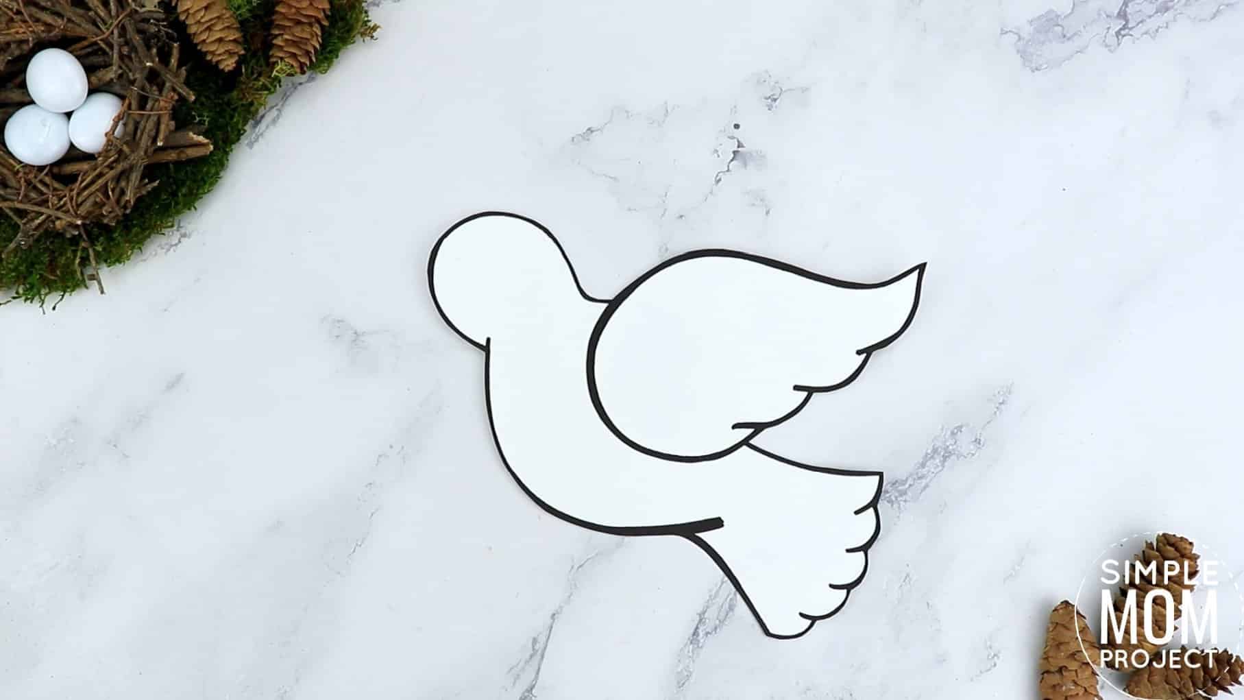 Free Printable Dove Craft for Kids, preschoolers toddlers and kindergartner
