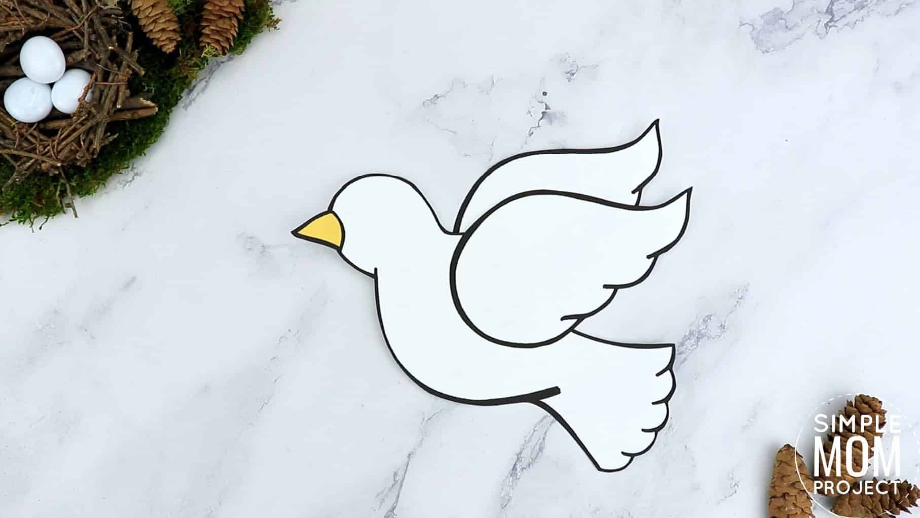 Free Printable Dove Craft for Kids, preschoolers toddlers and kindergartner