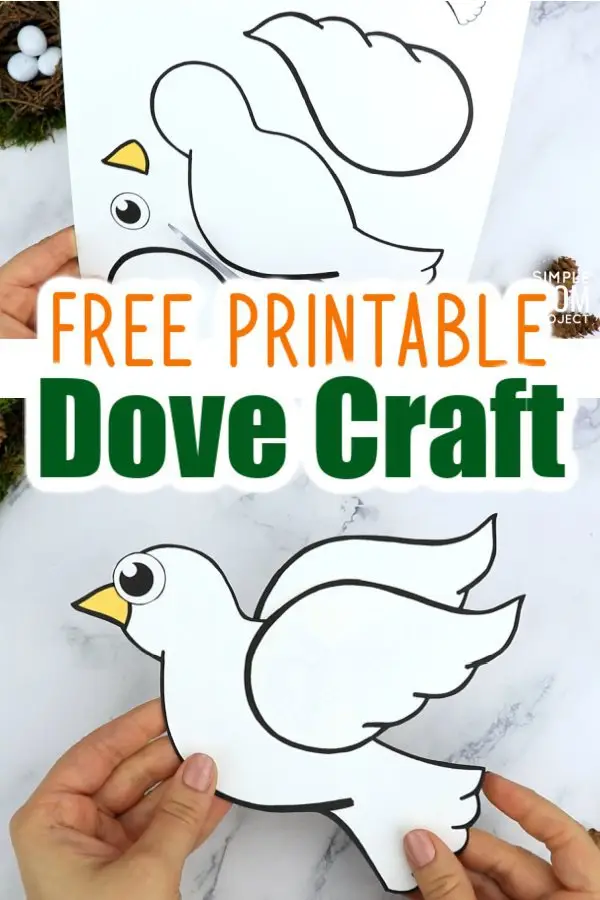 Free Printable Dove Craft for Kids, preschoolers toddlers and kindergartners