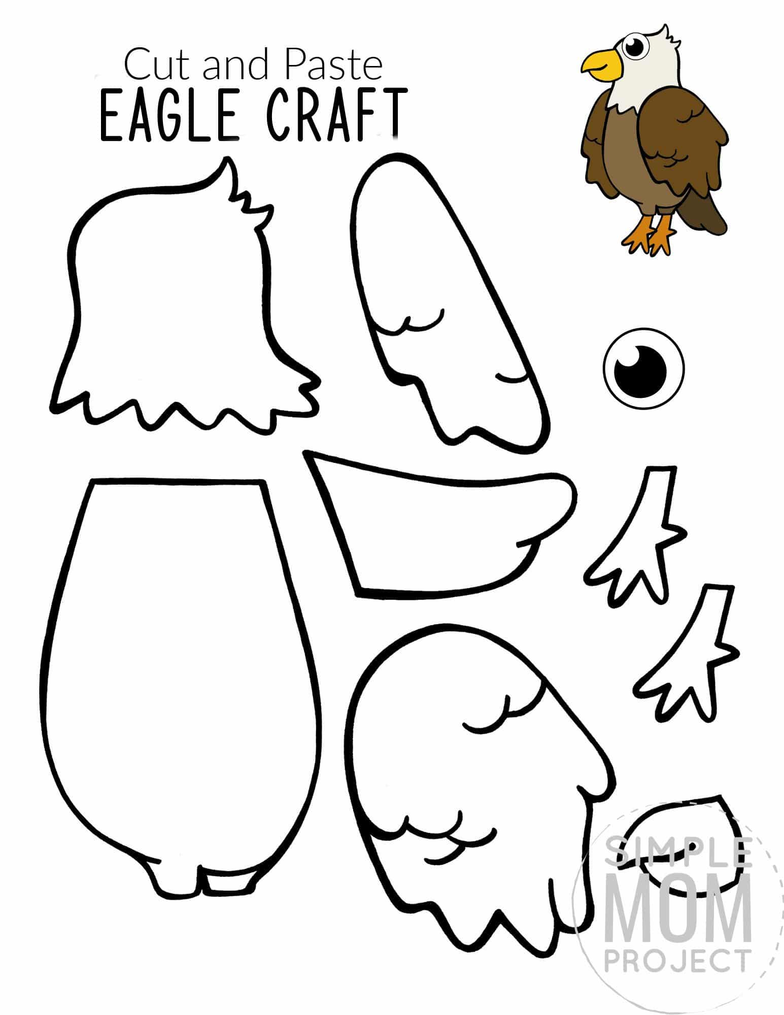 Free Printable Eagle Craft for Kids, preschoolers toddlers and kindergartners