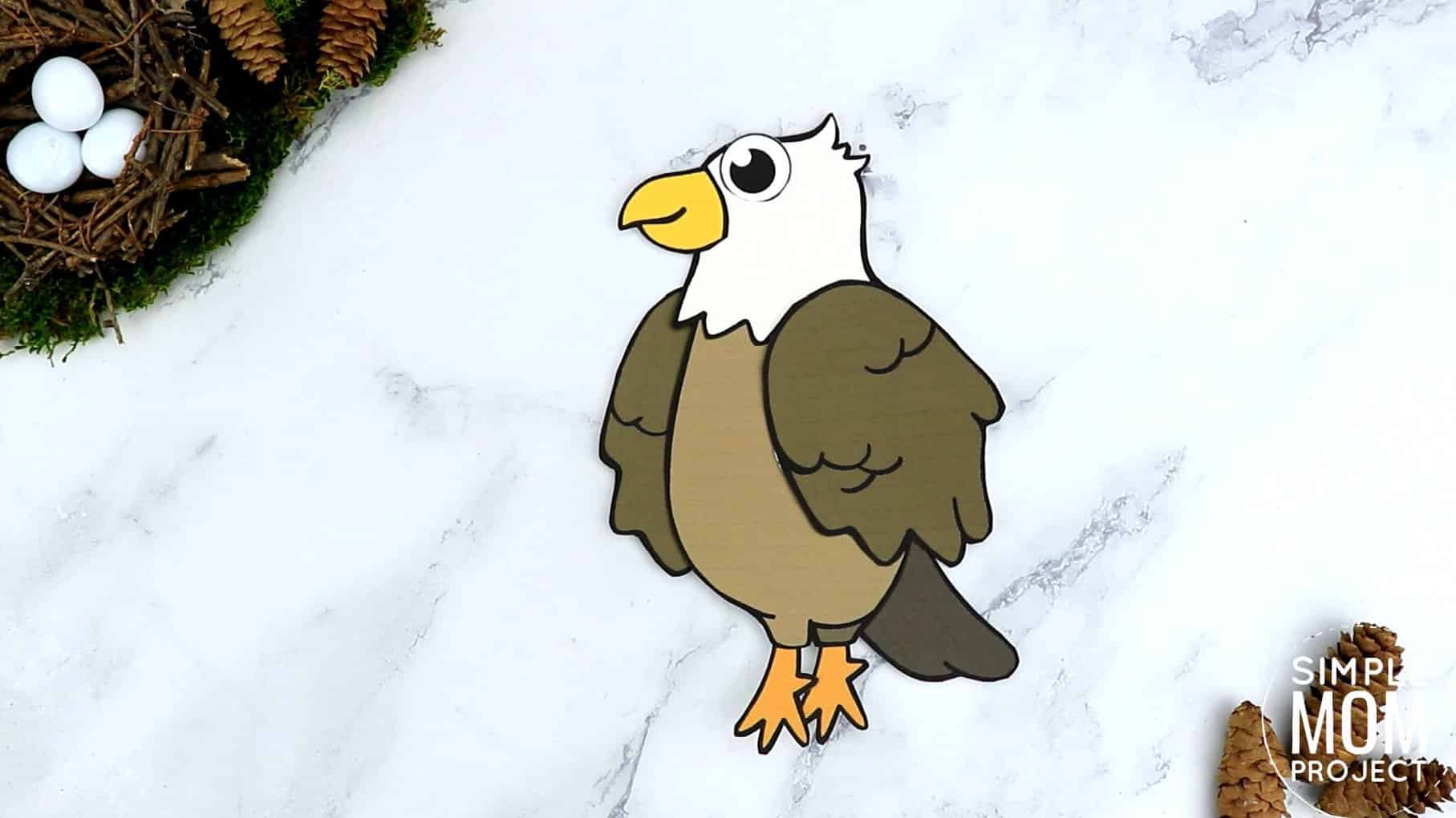 Free Printable Eagle Craft for Kids, preschoolers toddlers and kindergartners