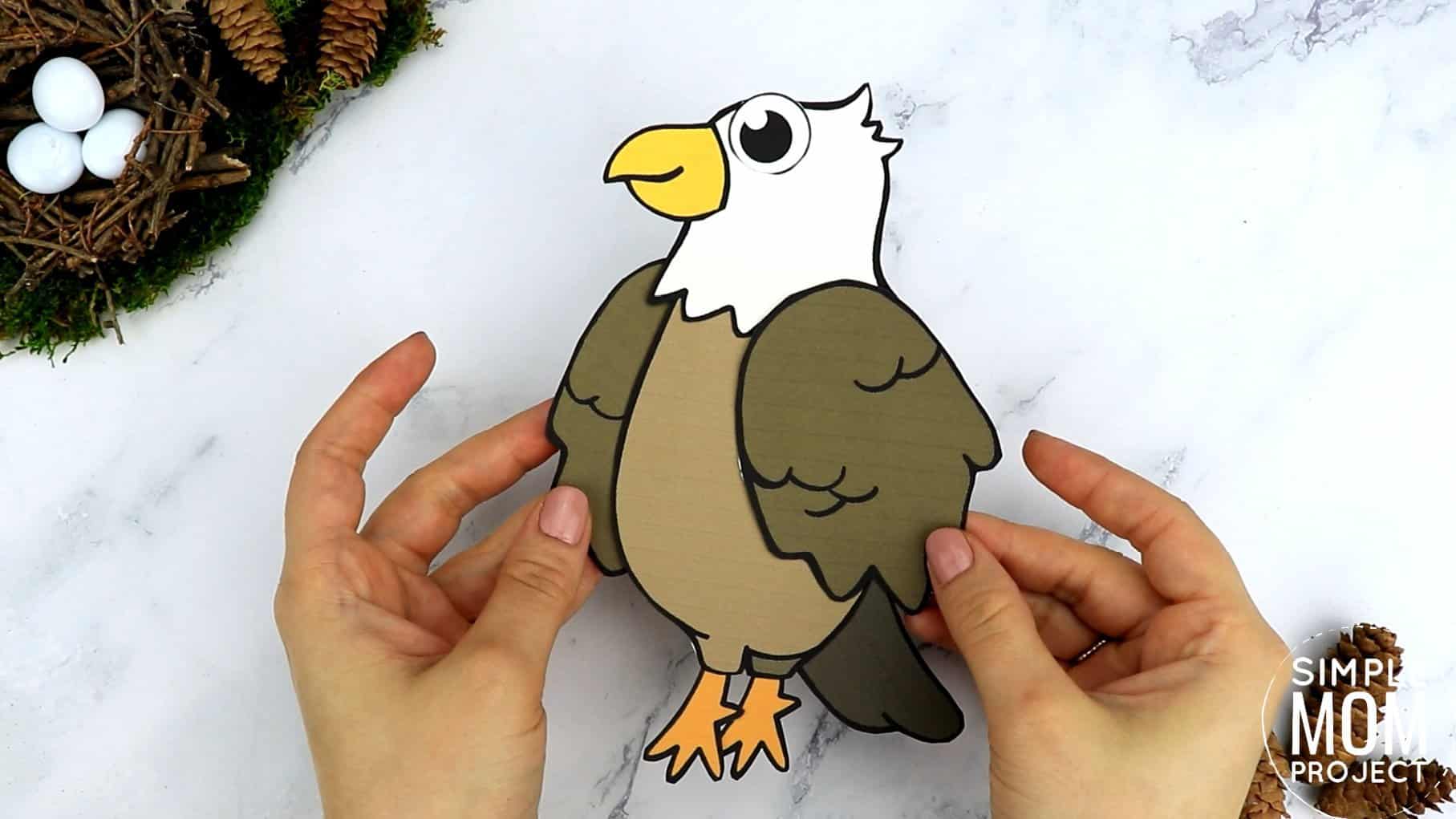 Free Printable Eagle Craft for Kids, preschoolers toddlers and kindergartners