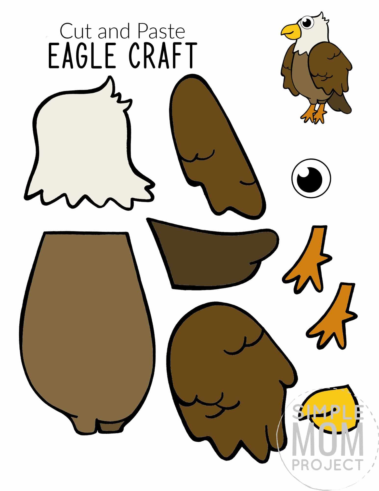 Free Printable Eagle Craft for Kids, preschoolers toddlers and kindergartners