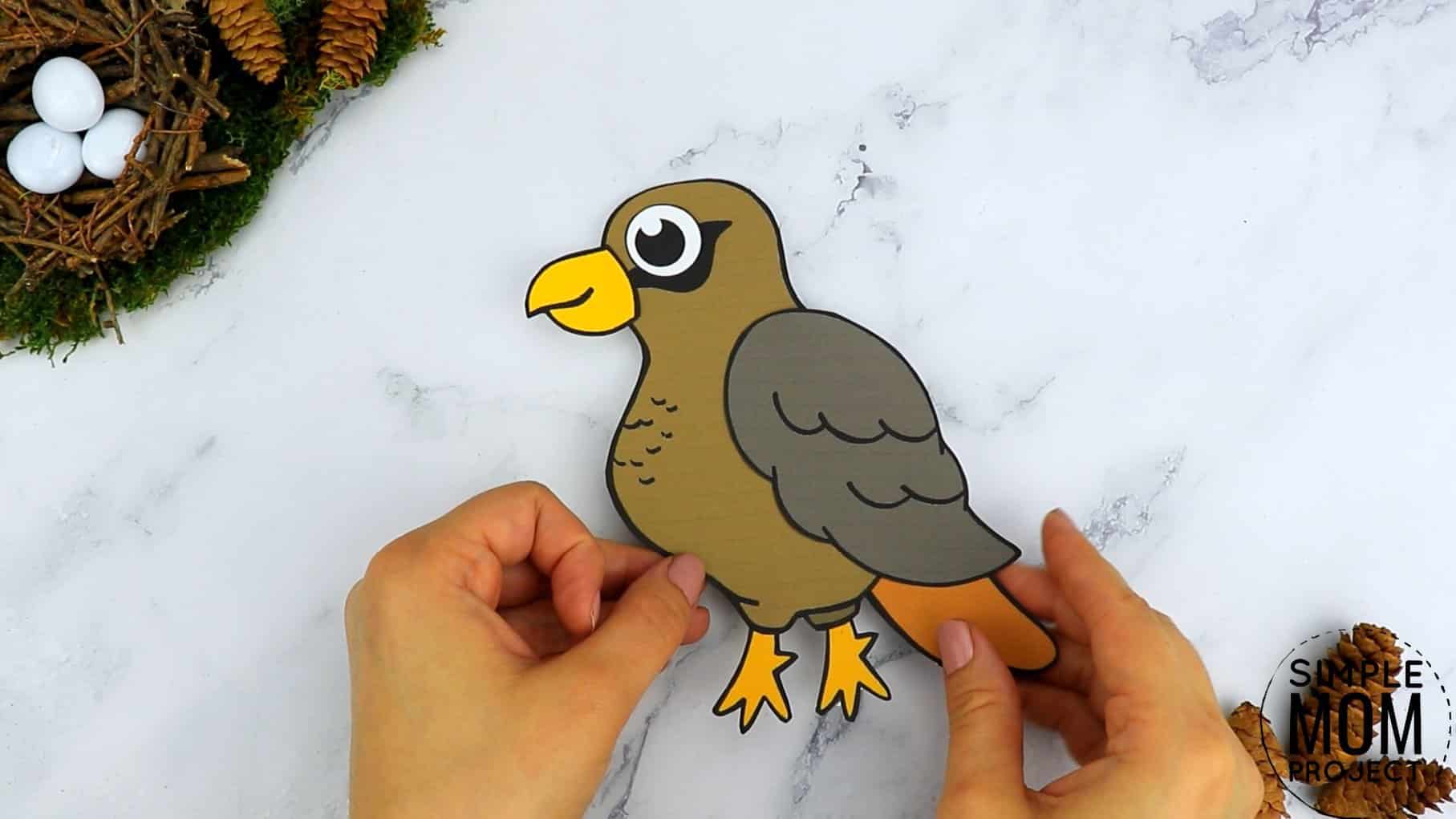 Free Printable Hawk Craft for Kids, preschoolers toddlers and kindergartners