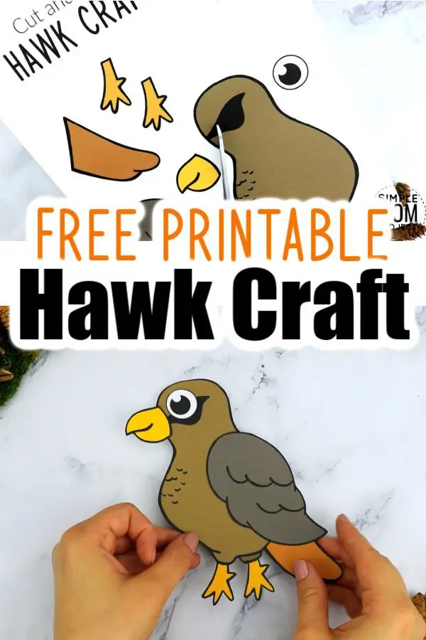 Free Printable Hawk Craft for Kids, preschoolers toddlers and kindergartners