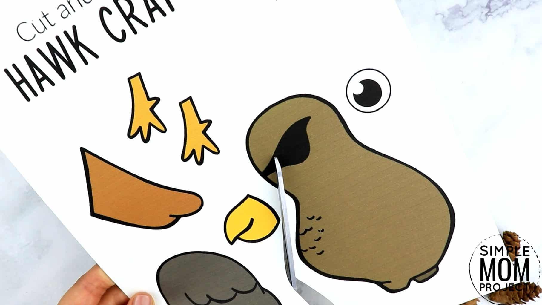 Free Printable Hawk Craft for Kids, preschoolers toddlers and kindergartners