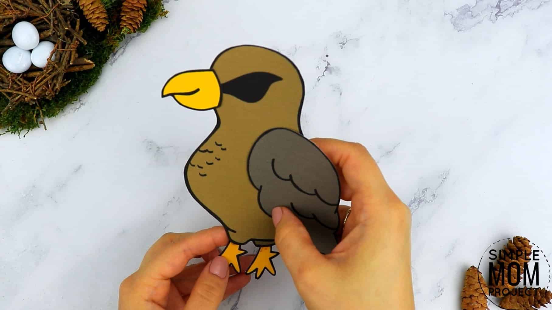 Free Printable Hawk Craft for Kids, preschoolers toddlers and kindergartners
