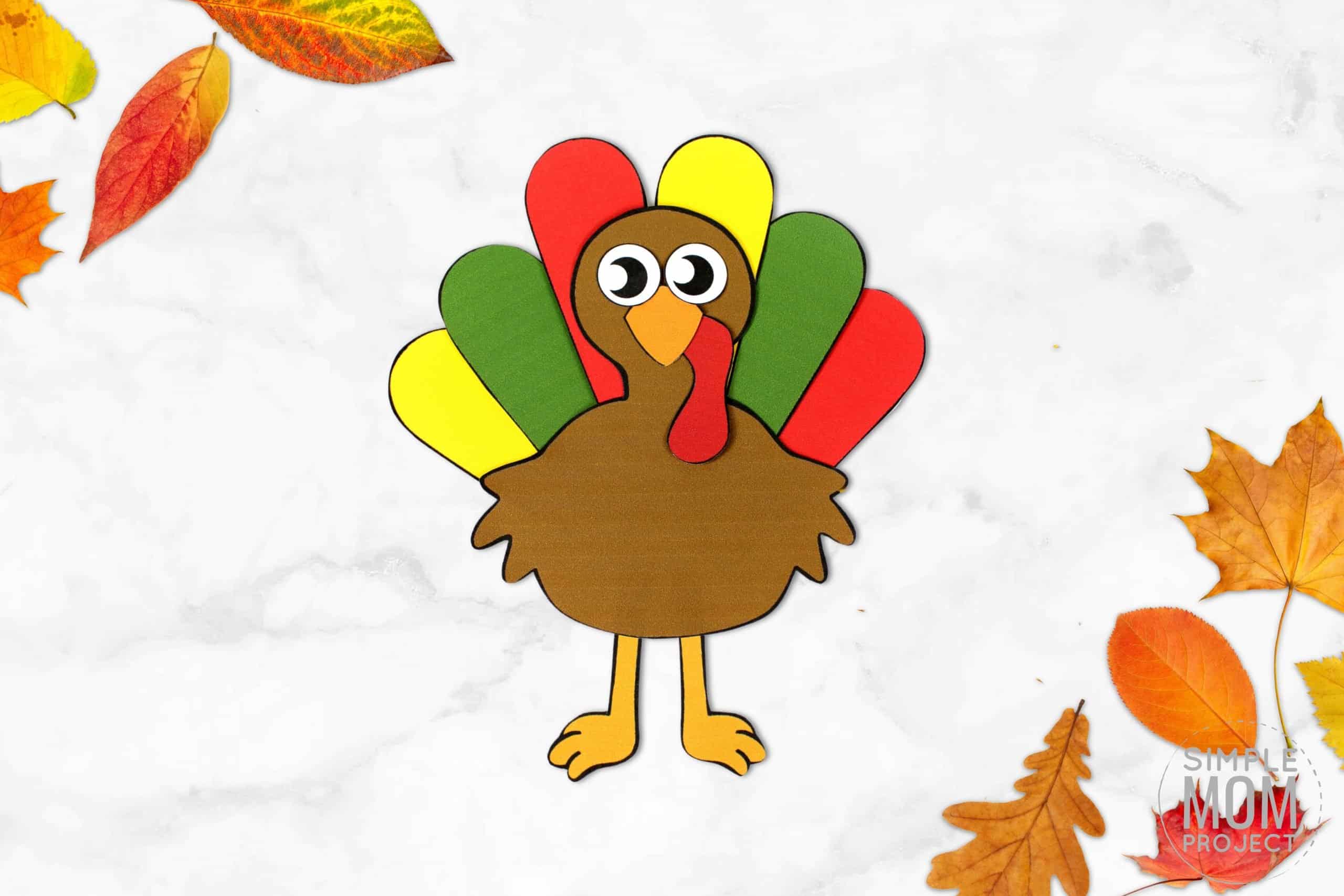 Free Printable Turkey Craft for Kids, preschoolers toddlers and kindergartners