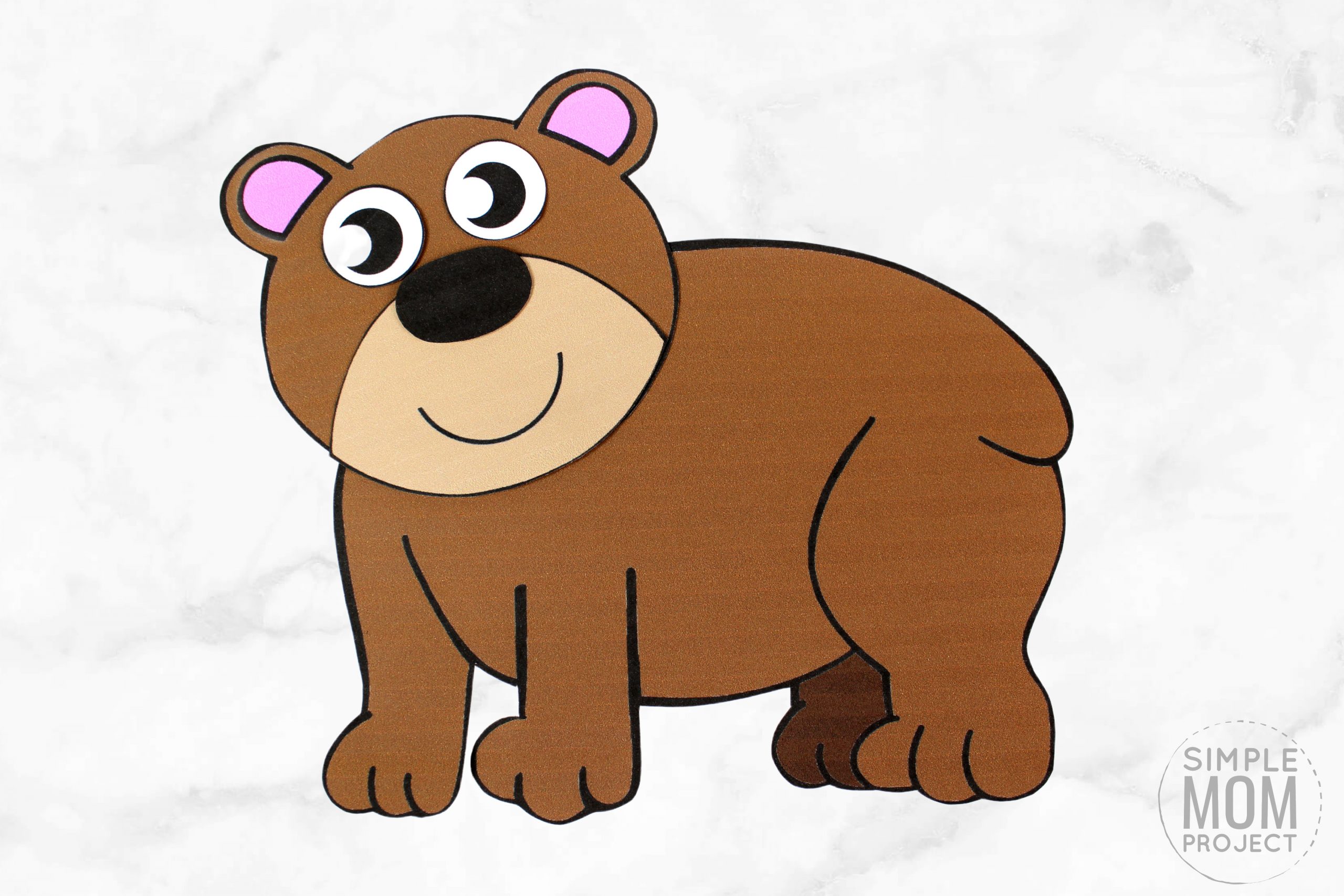 Free Printable Winter Brown Bear Craft for Kids, preschoolers, toddlers and kindergartners