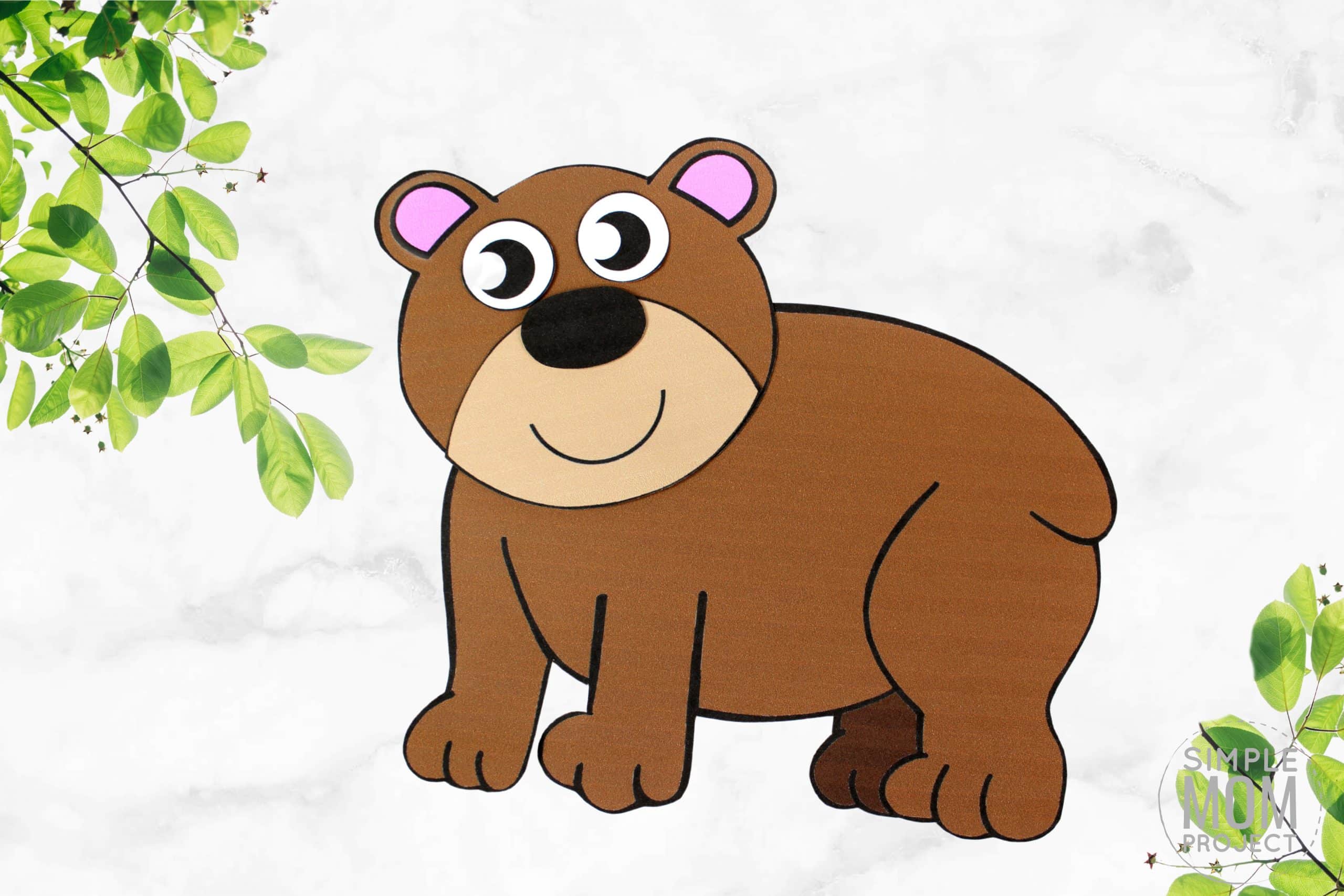 Free Printable Winter Brown Bear Craft for Kids, preschoolers, toddlers and kindergartners