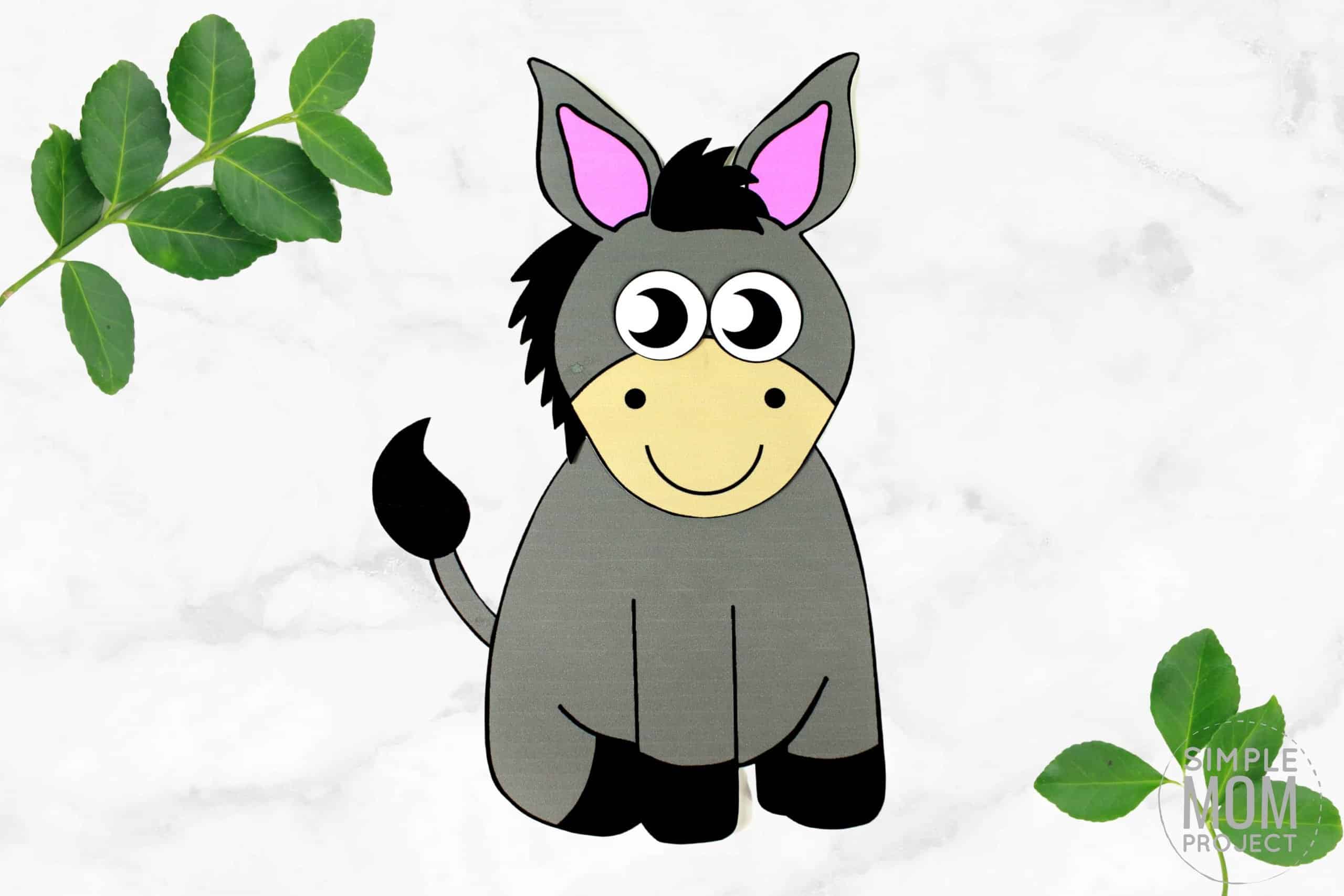 Free Printable donkey Craft for Kids, preschoolers, toddlers and kindergartners