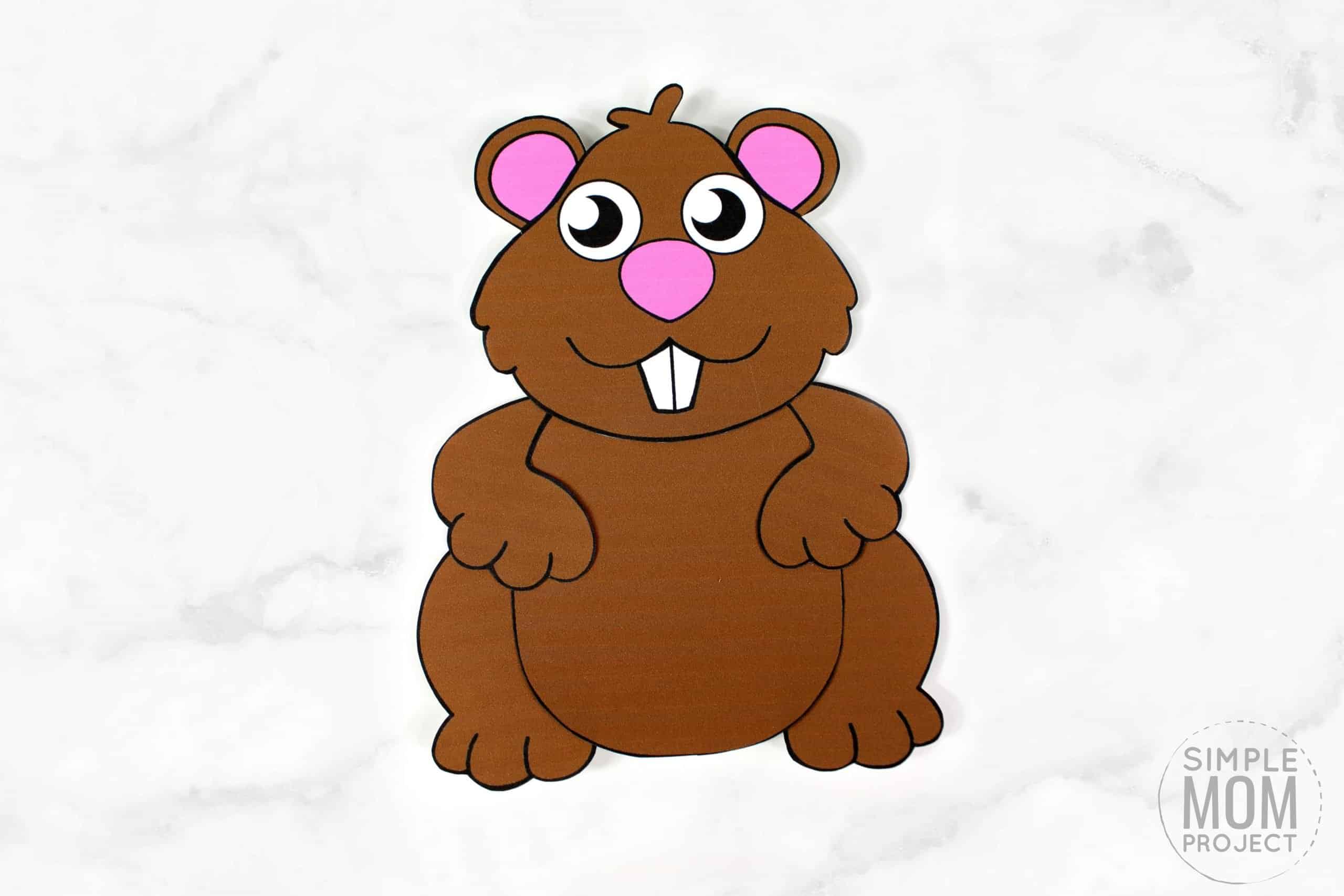 Free Printable groundhog Craft for Kids, preschoolers, toddlers and kindergartners