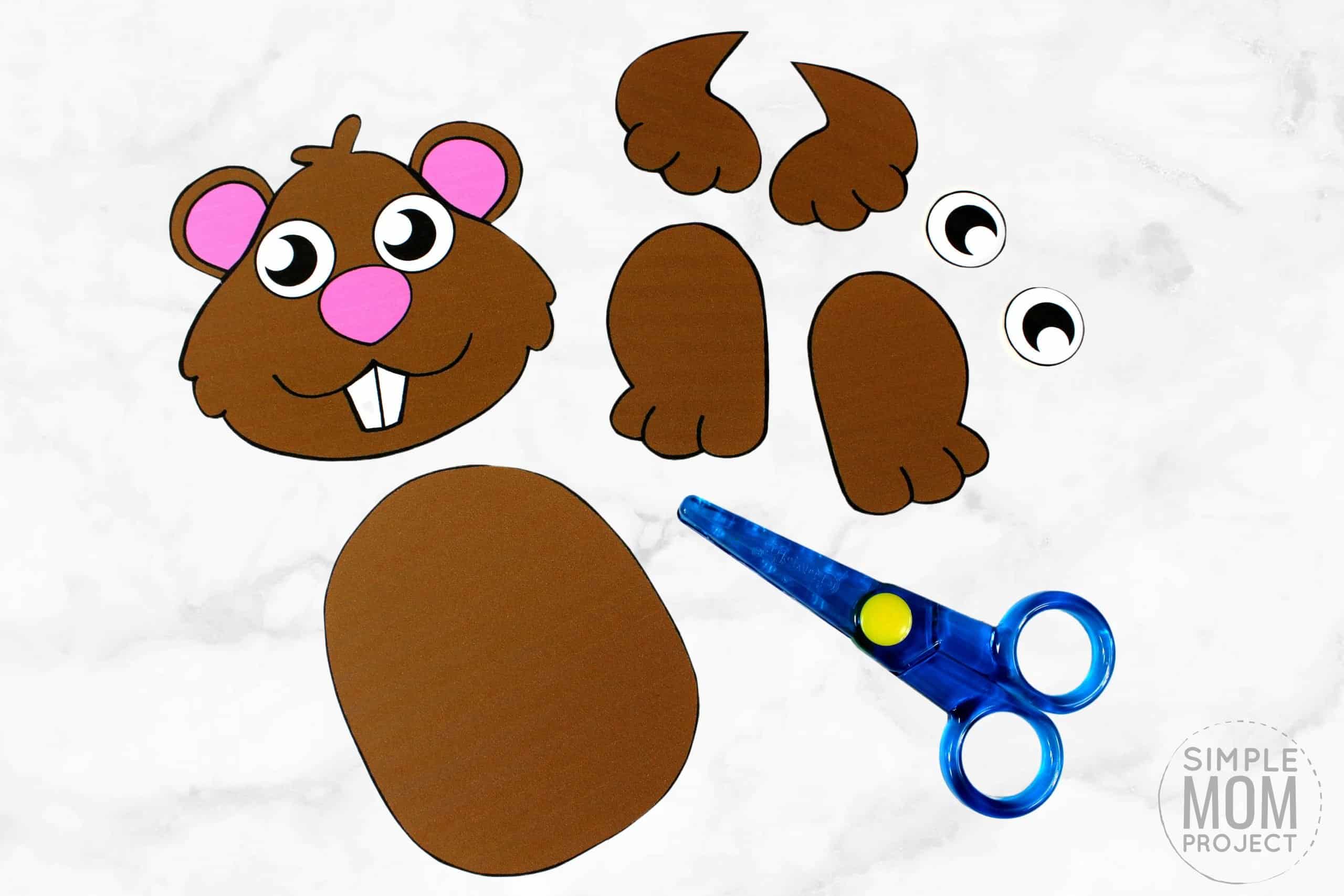 Free Printable groundhog Craft for Kids, preschoolers, toddlers and kindergartners