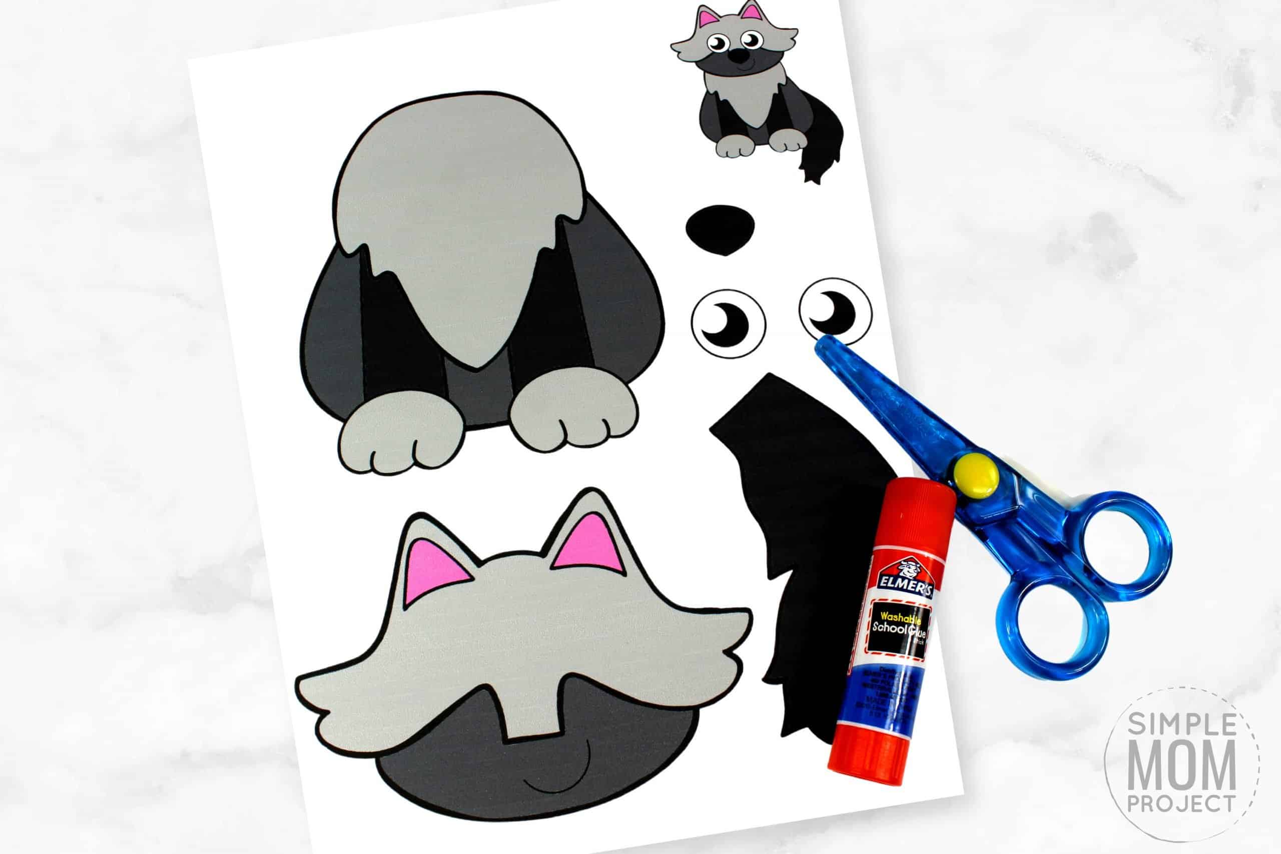 Free Printable wolf Craft for Kids, preschoolers, toddlers and kindergartners
