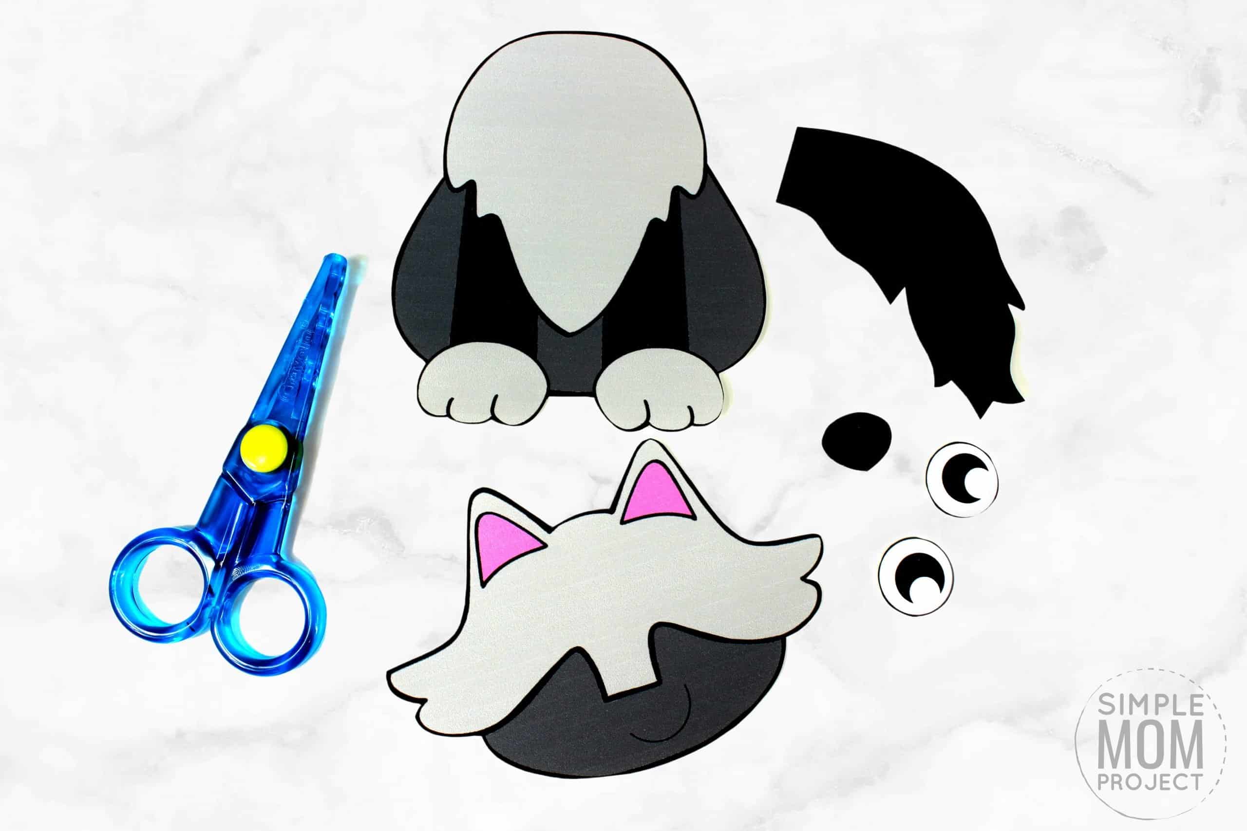 Free Printable wolf Craft for Kids, preschoolers, toddlers and kindergartners