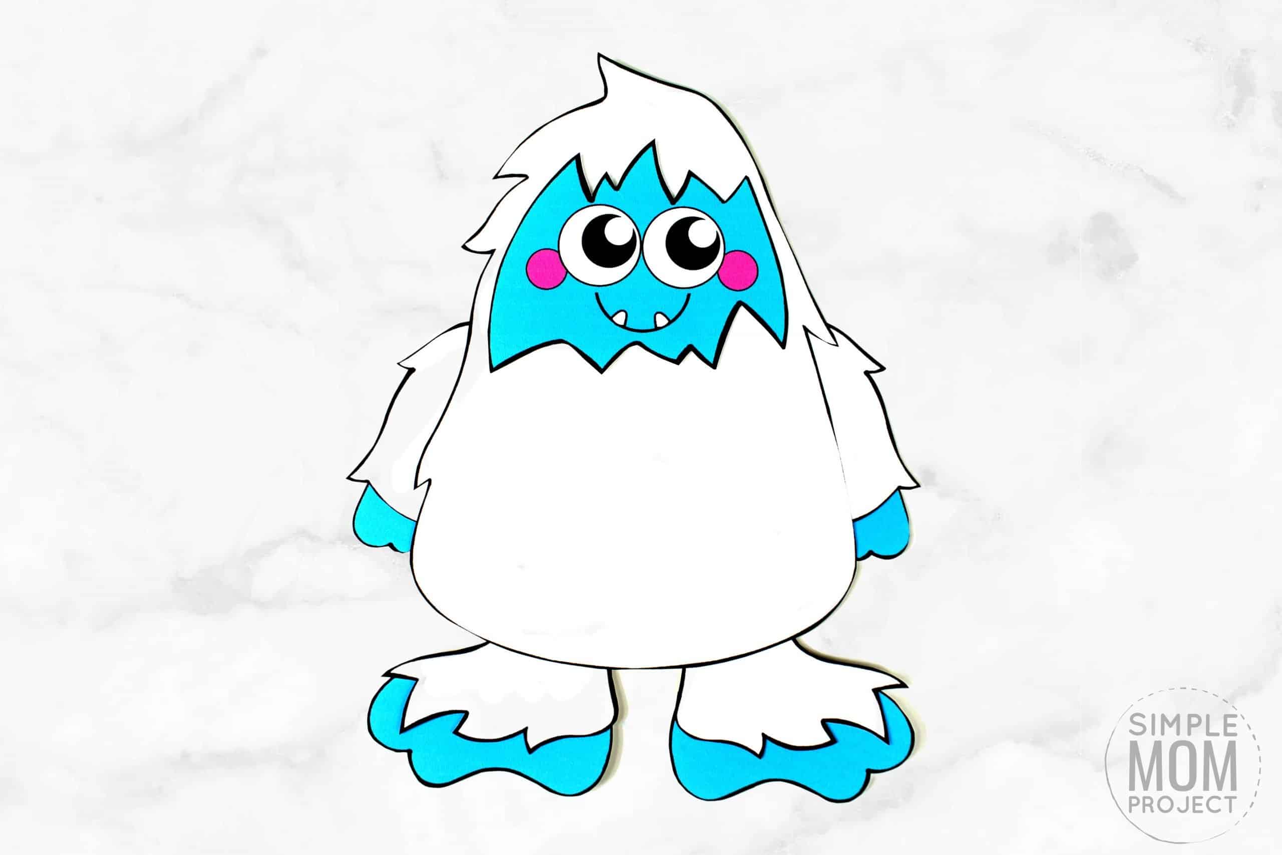 Free Printable yeti Craft for Kids, preschoolers, toddlers and kindergartners