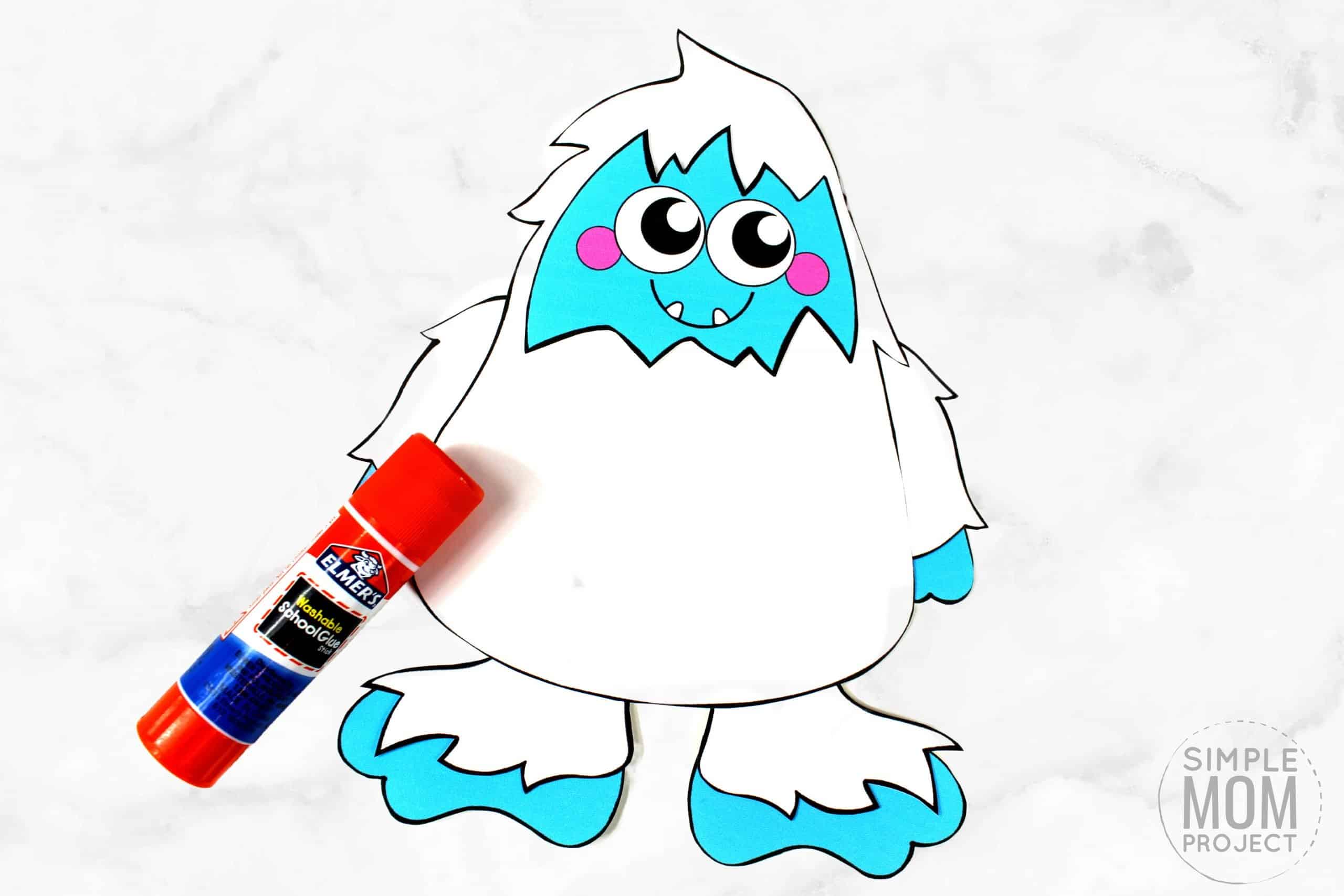 Free Printable yeti Craft for Kids, preschoolers, toddlers and kindergartners