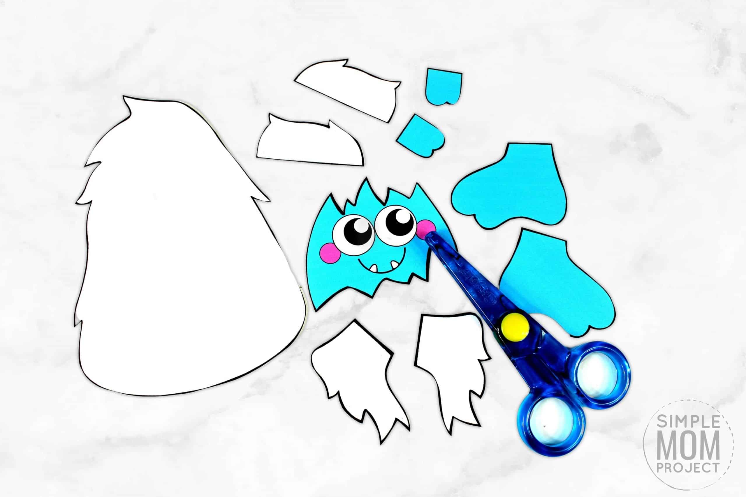 Free Printable yeti Craft for Kids, preschoolers, toddlers and kindergartners