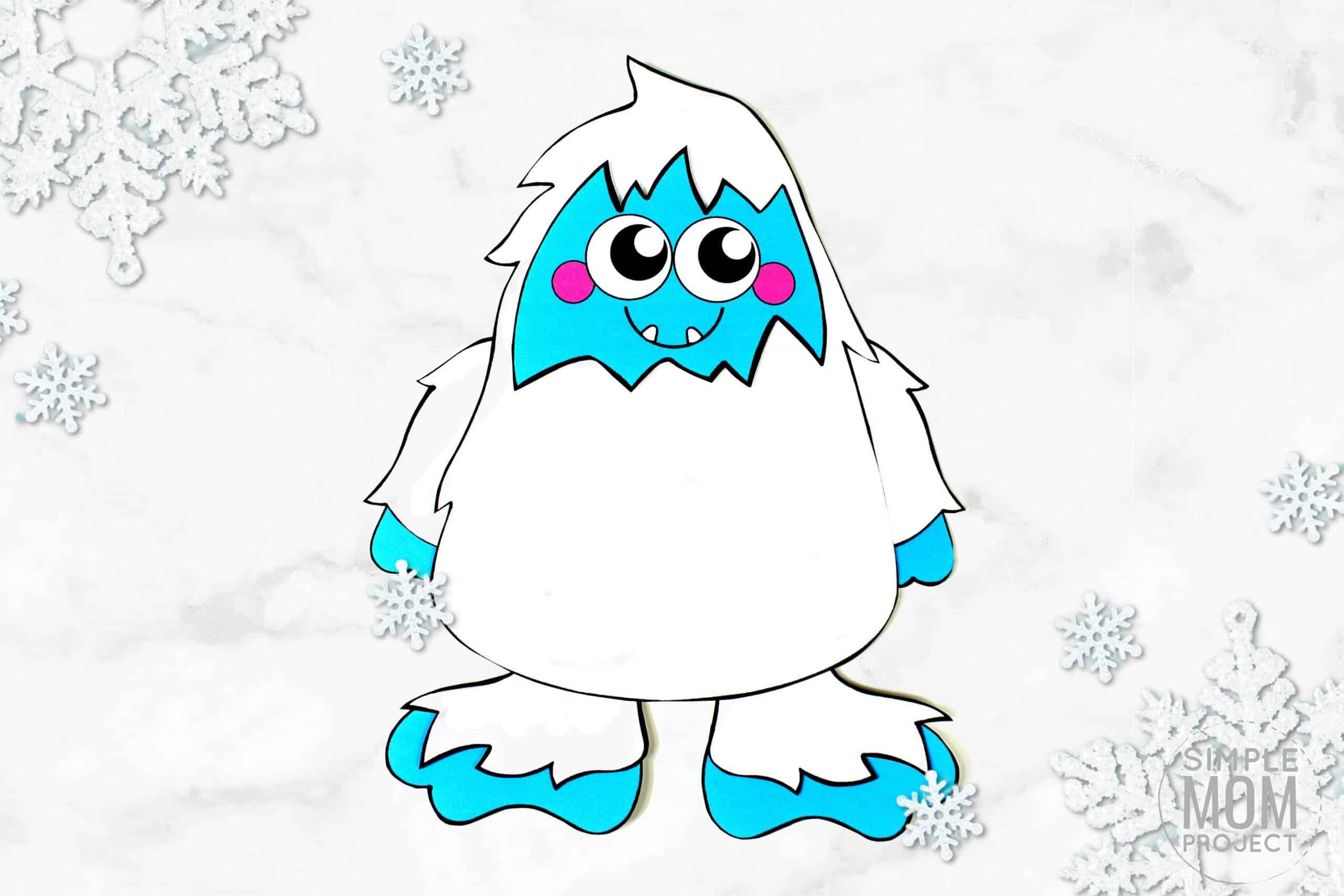 Free Printable yeti Craft for Kids, preschoolers, toddlers and kindergartners