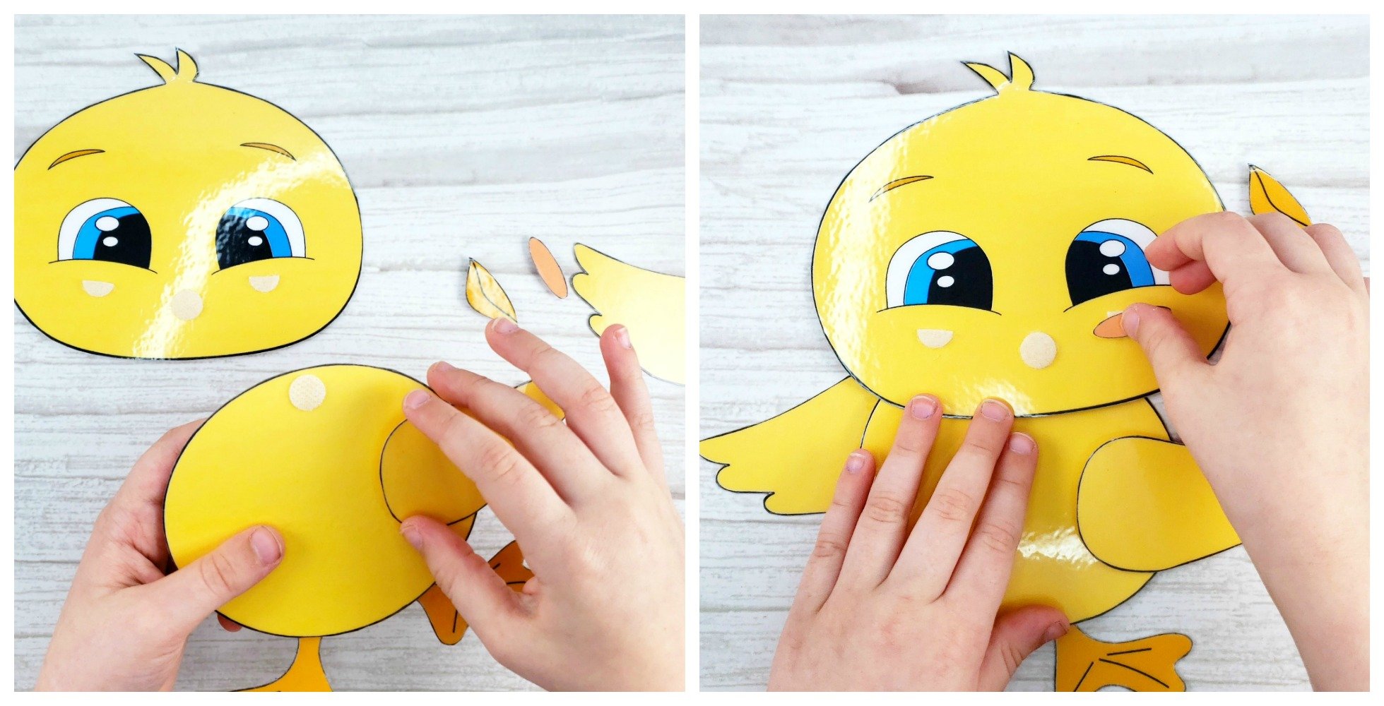 Easy Spring Chick Free Printable Template craft for kids, toddlers and preschoolers