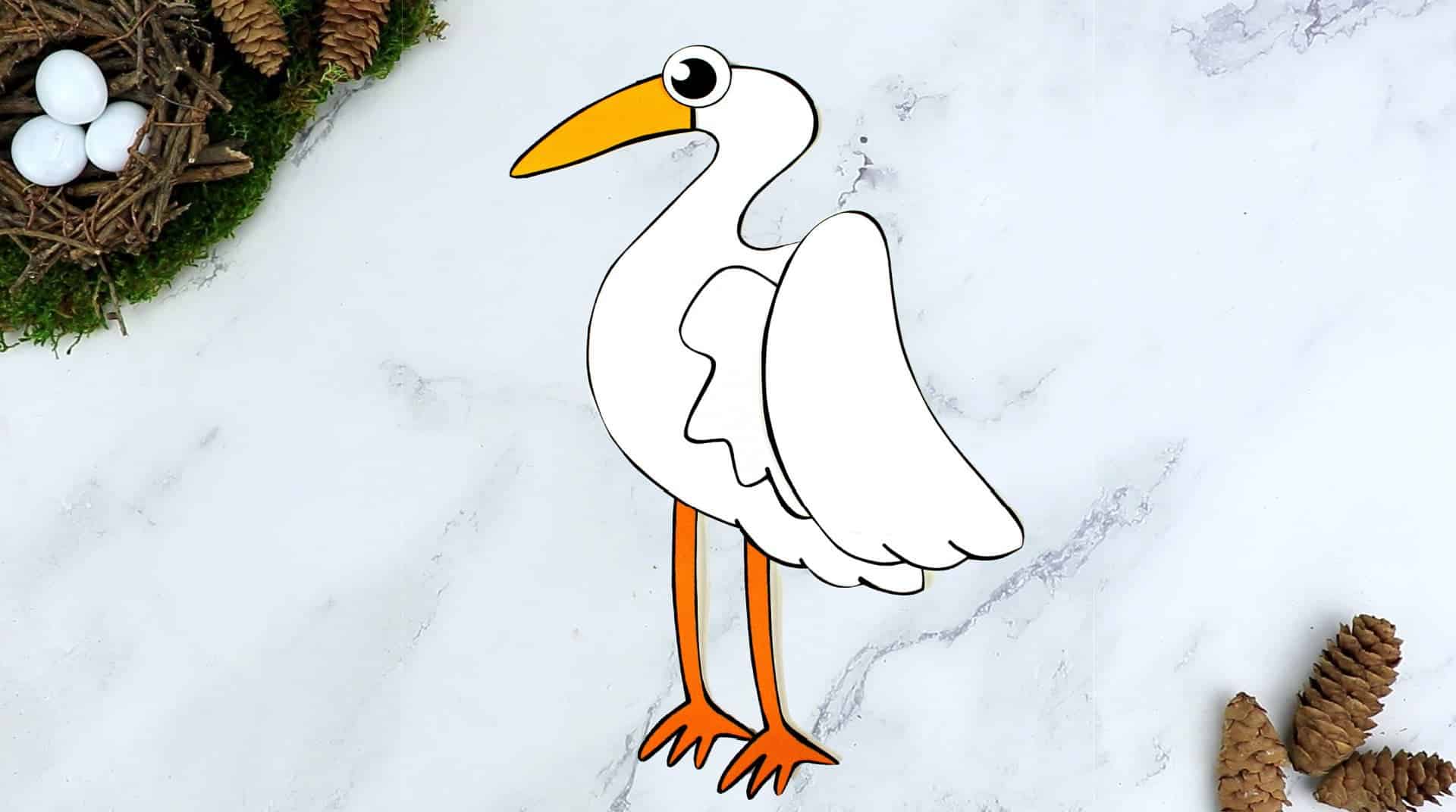 Free Printable Crane Craft for Kids, preschoolers toddlers and kindergartners