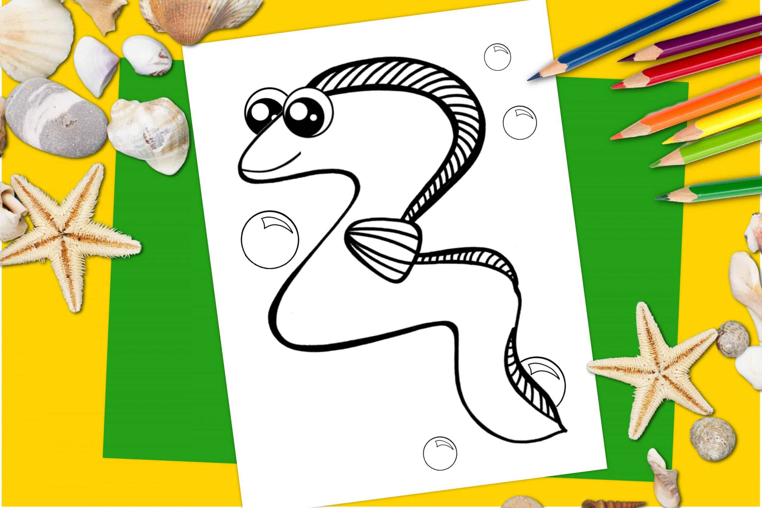 Free Printable Eel Ocean Animal Coloring Page for kids