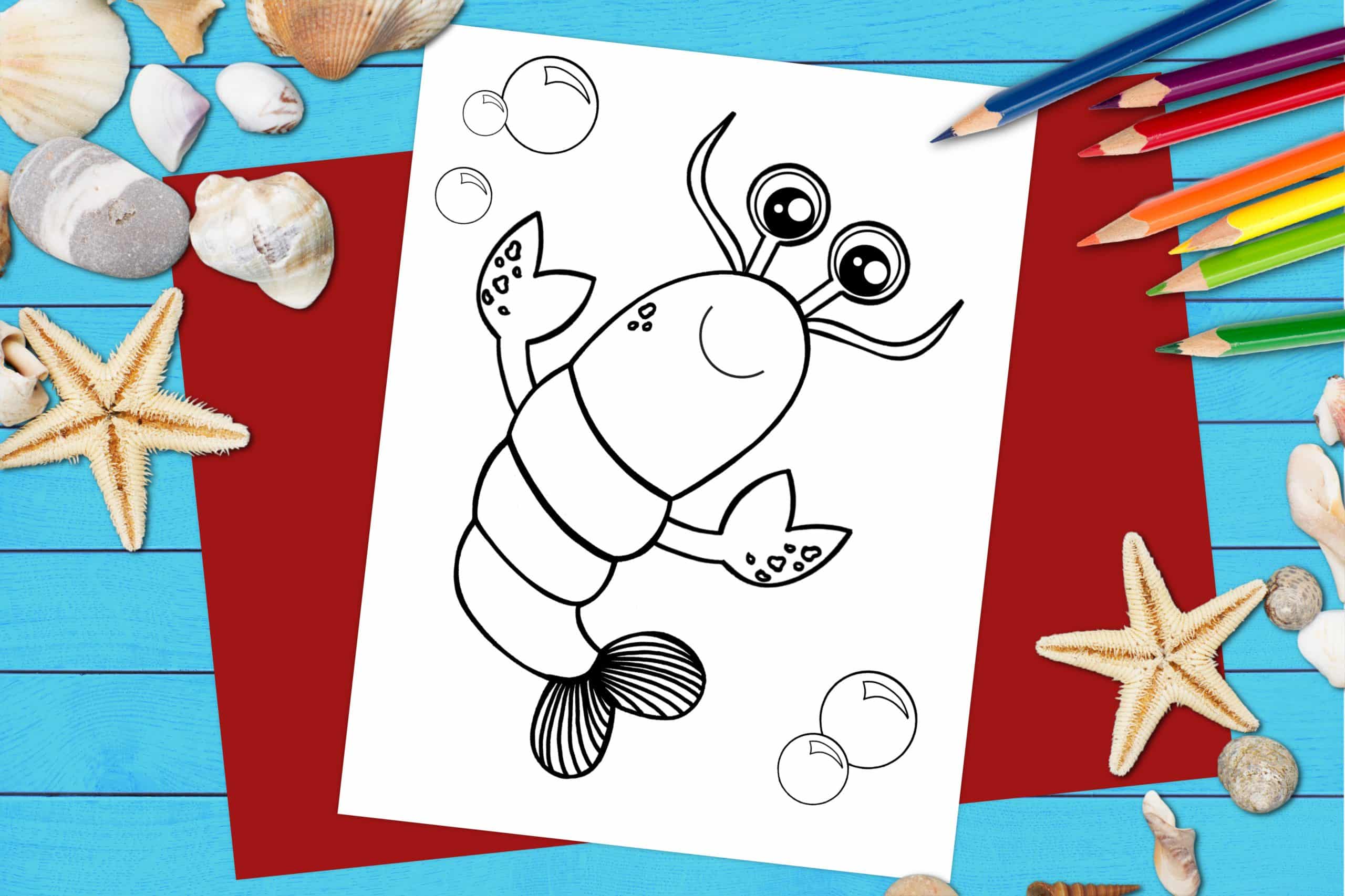 Free Printable Lobster Ocean Animal Coloring Page for kids