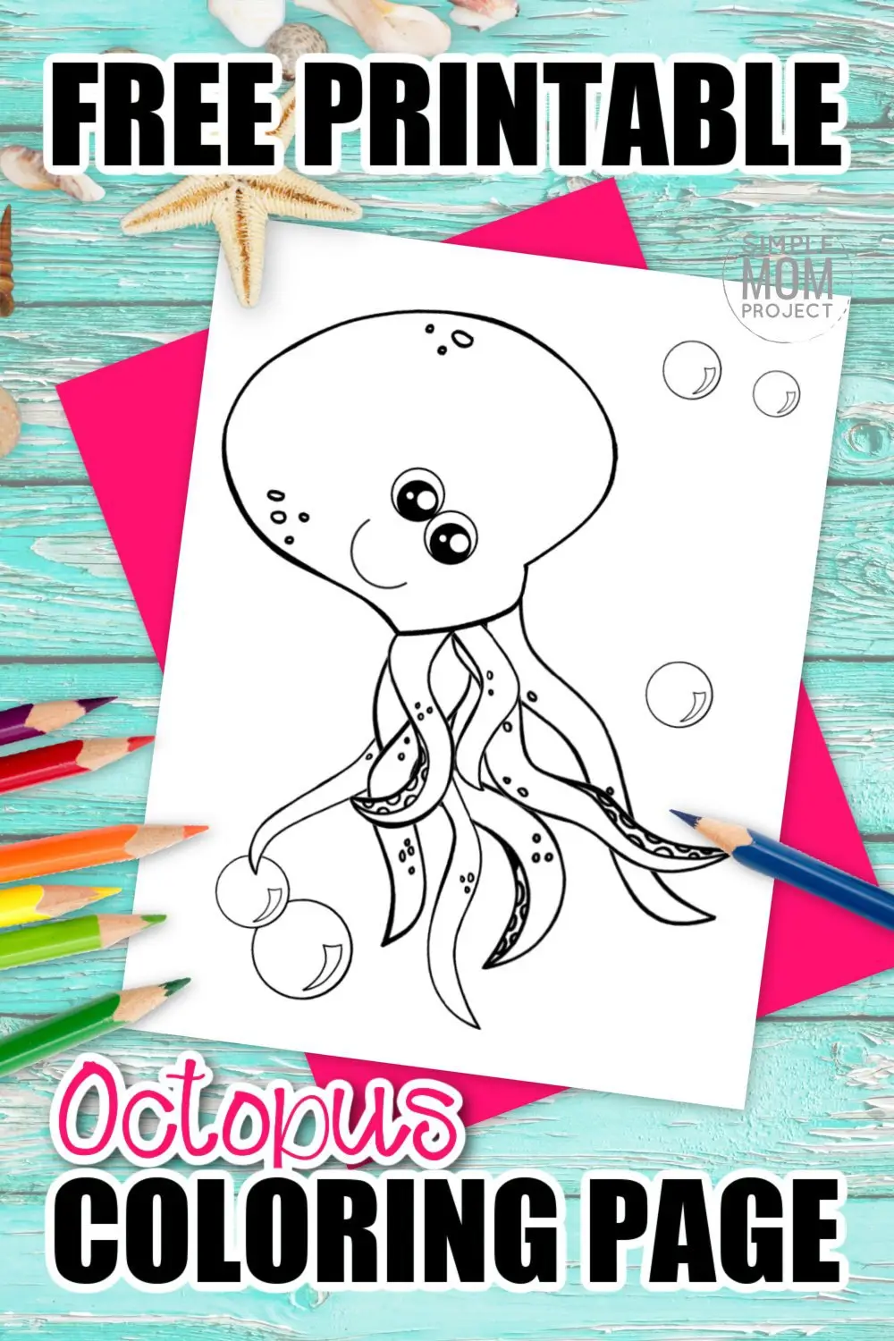 The giant squid in Octonauts is a sure reminder of how awesome squid are! So we decided to publish a free printable squid coloring page. Add this sea creature to your ocean animal coloring book today. Kids of all ages will love coloring this colossal squid, including preschoolers, kindergartners, toddlers and even adults! #SquidColoring #Oceananimalcoloring #SimpleMomProject