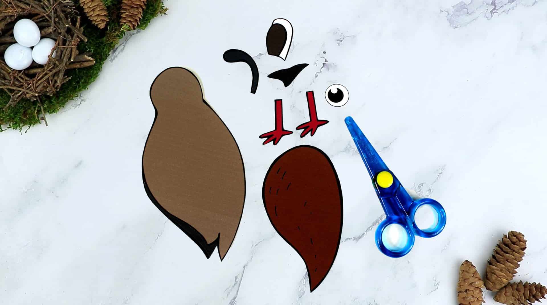 Free Printable Partridge Craft for Kids, preschoolers toddlers and kindergartners