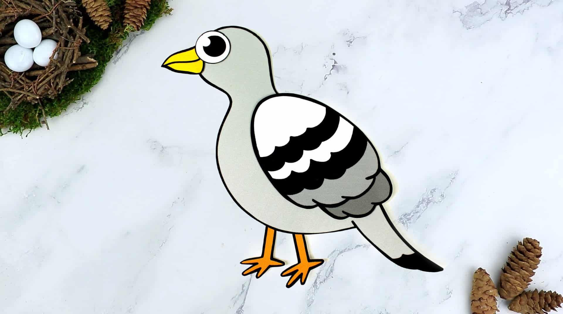 Free Printable Pigeon Craft for Kids, preschoolers toddlers and kindergartners