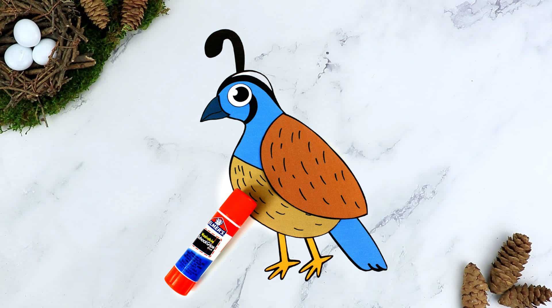 Free Printable Quail Craft for Kids, preschoolers toddlers and kindergartners