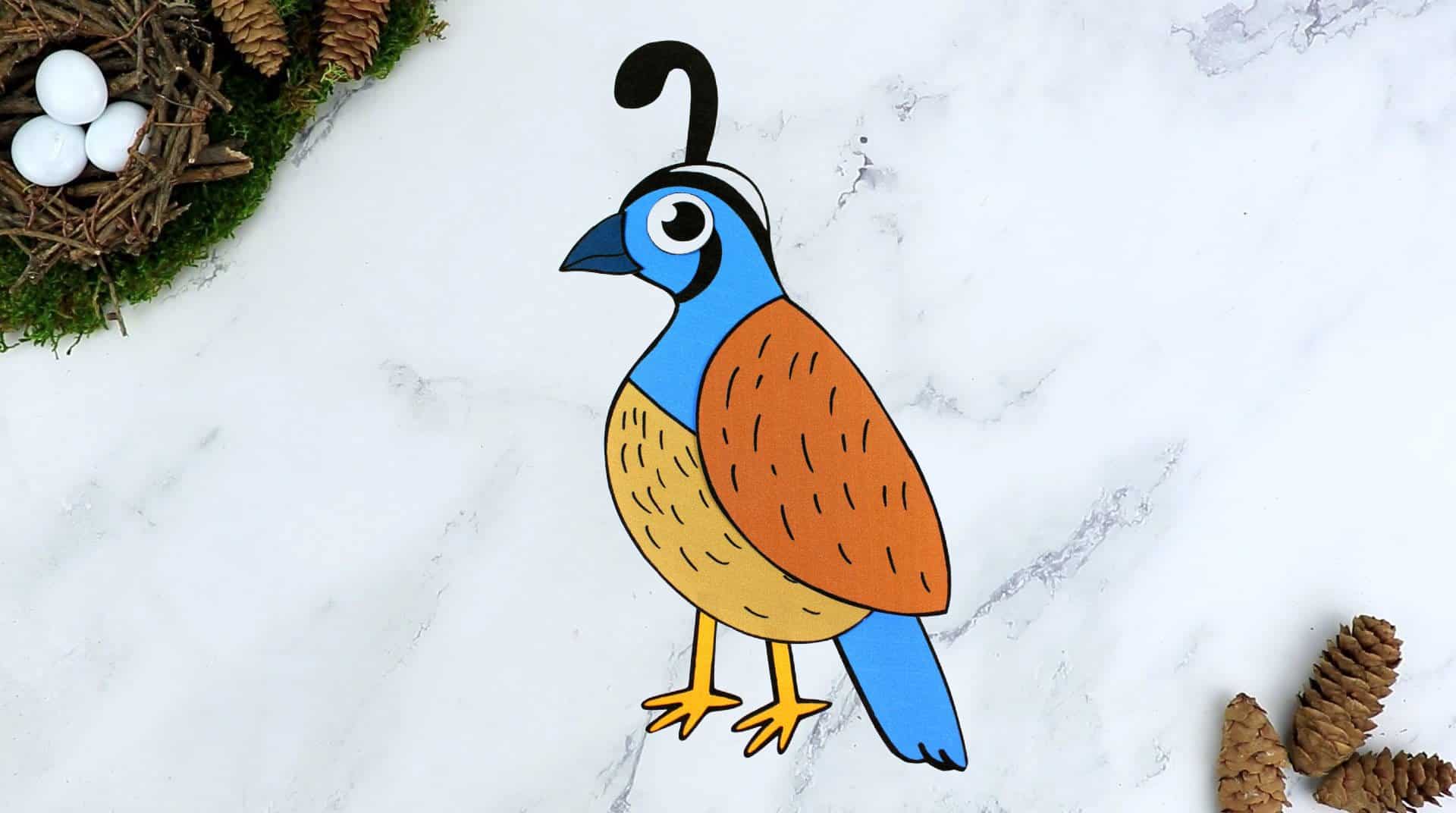 Free Printable Quail Craft for Kids, preschoolers toddlers and kindergartners