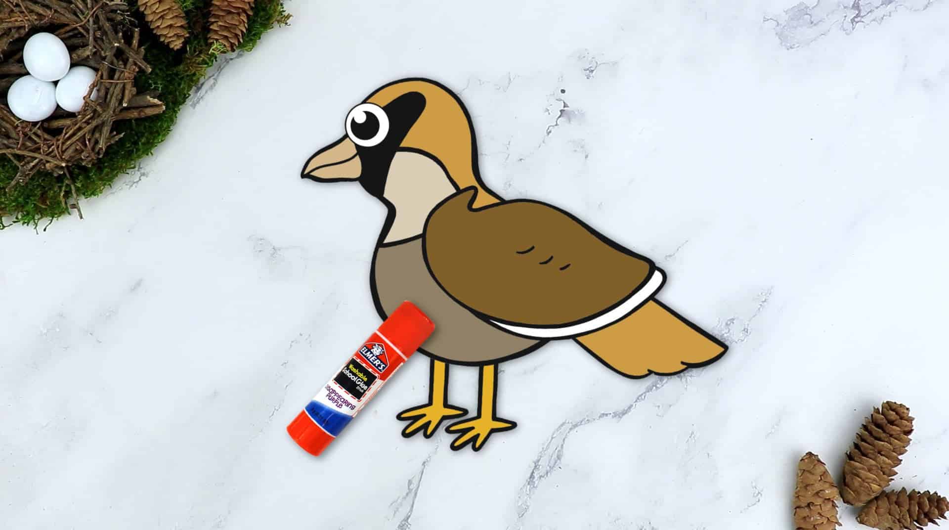 Free Printable Sparrow Craft for Kids, preschoolers toddlers and kindergartners