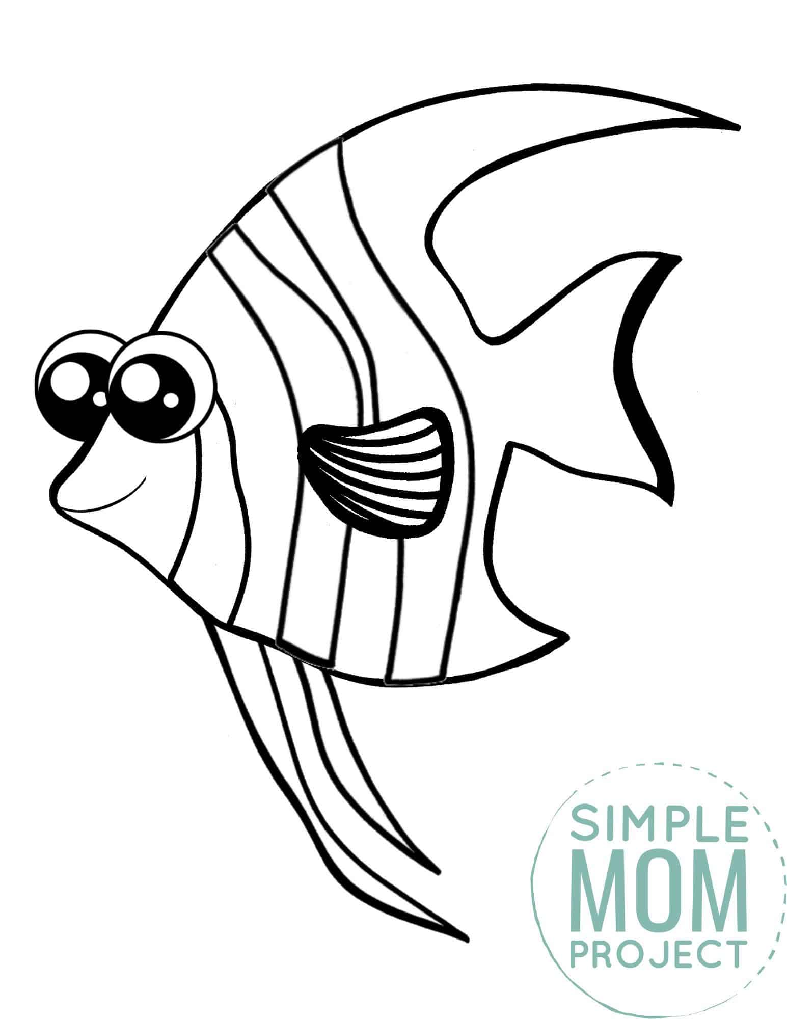 Free Printable Angelfish Ocean Animal Coloring Page for Kids