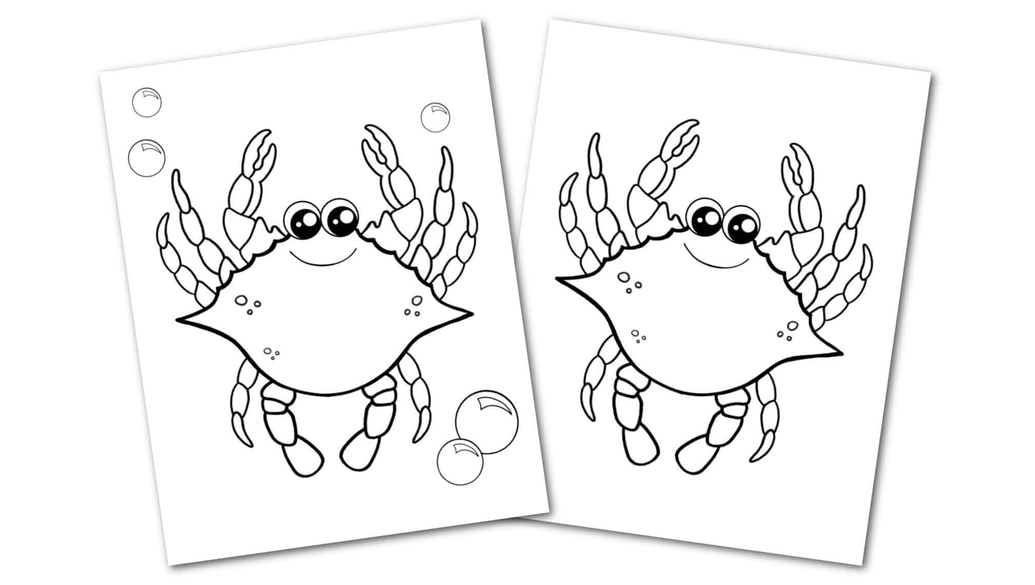 Free Printable Blue Crab Ocean Animal Convertkit for Toddlers, Kids and Preschoolers