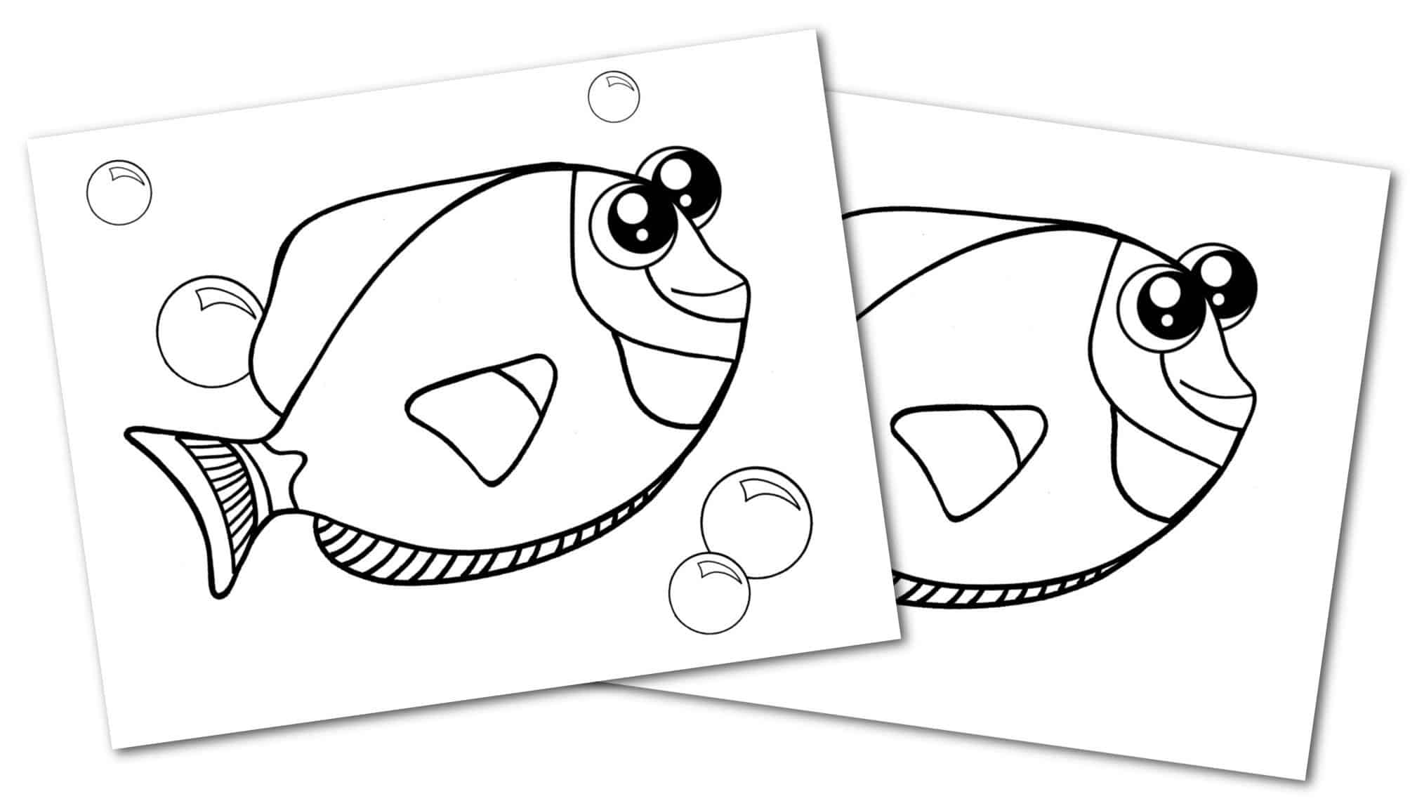 Free Printable Blue Tang Ocean Animal Convertkit for Toddlers, Kids and Preschoolers