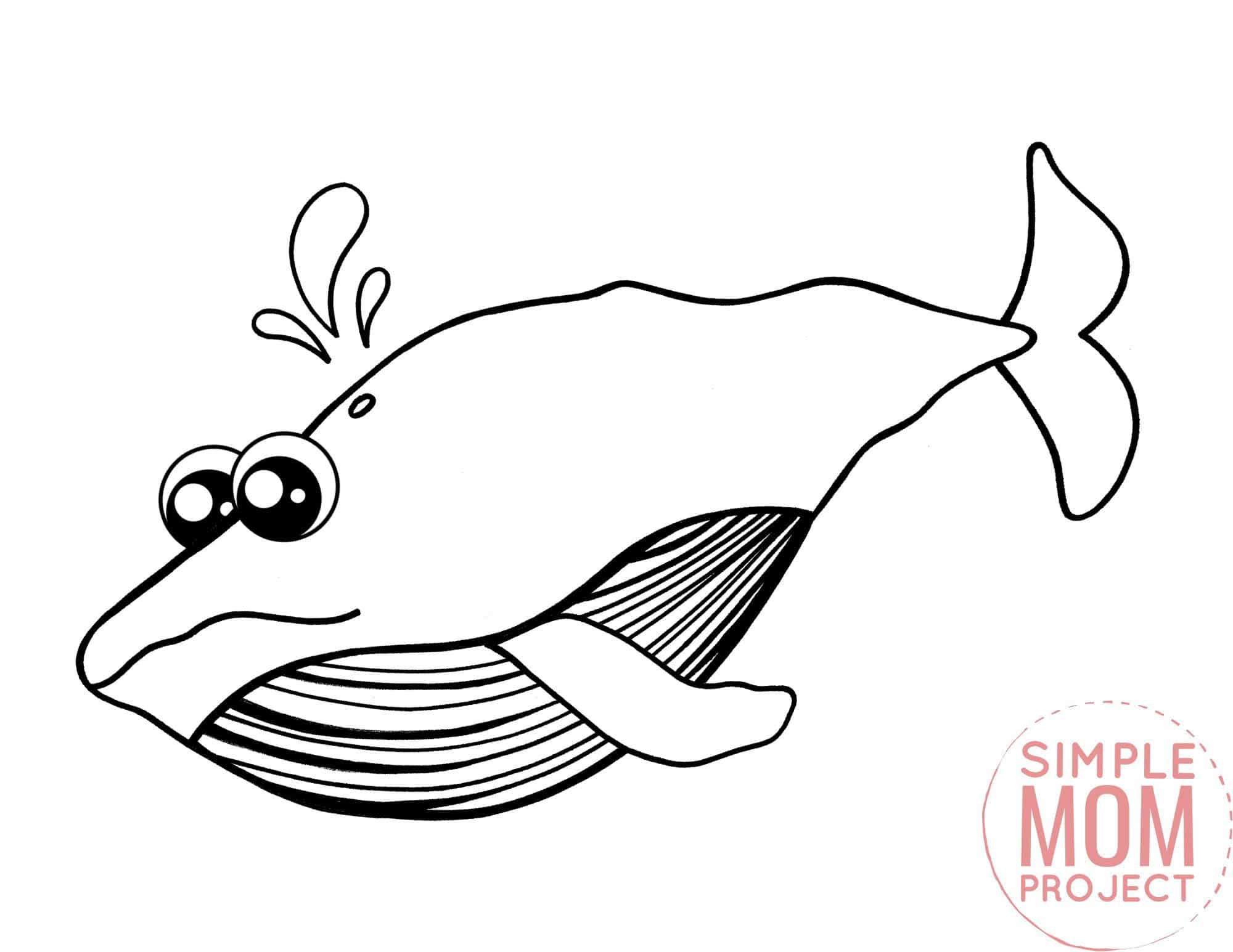 Free Printable Blue Whale Ocean Animal Coloring Page for Kids
