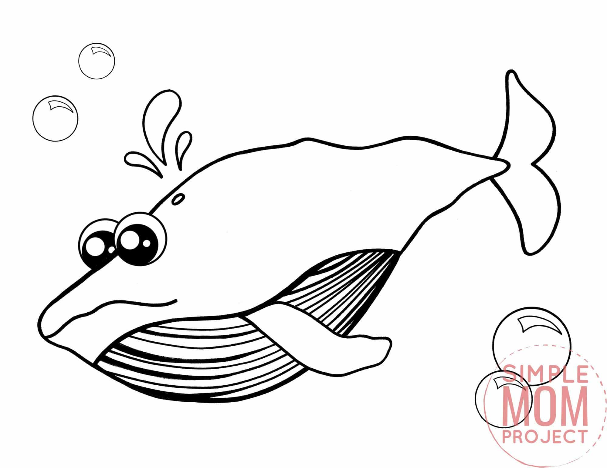 Free Printable Blue Whale Ocean Animal Coloring Page for Kids