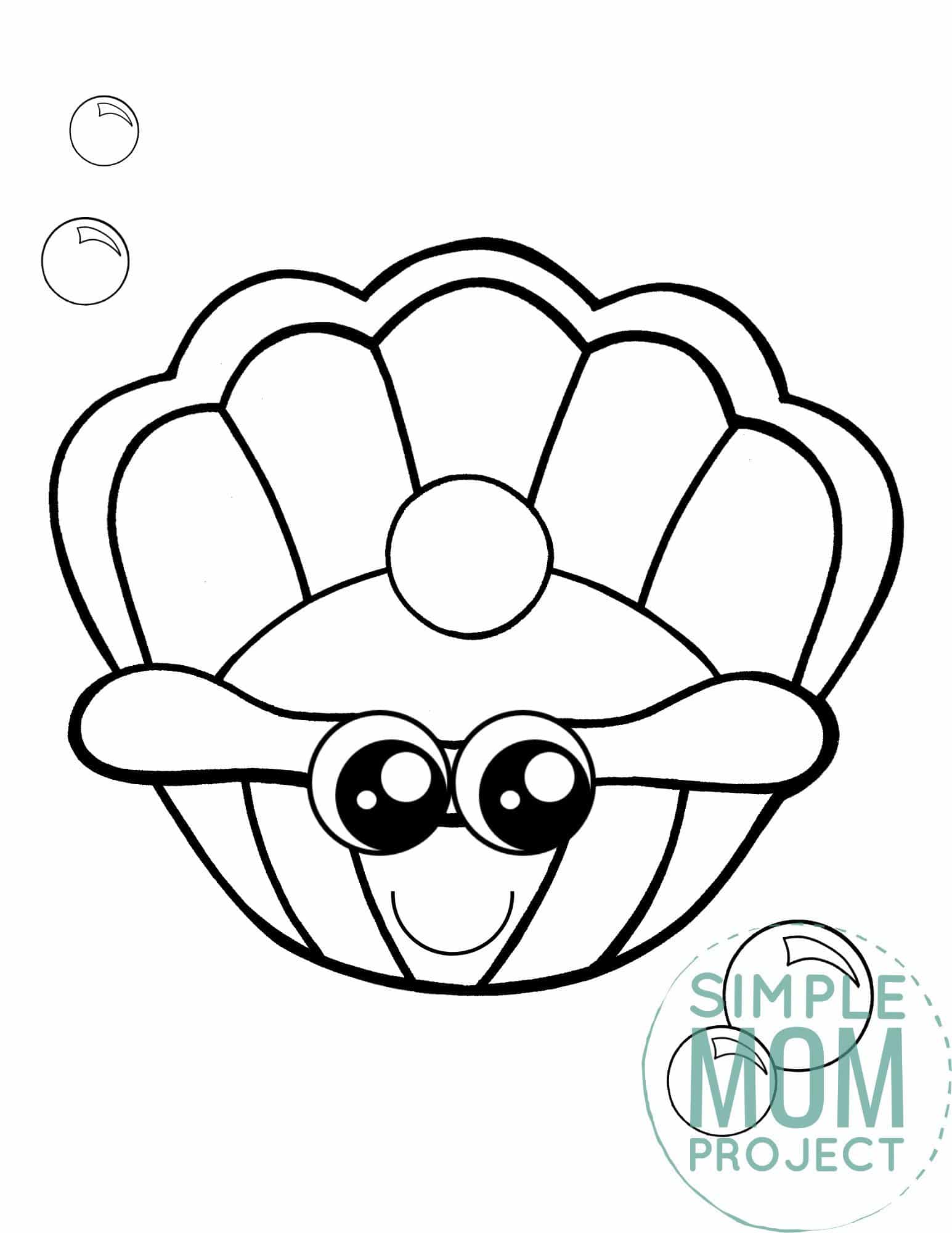 Free Printable Clam Shell Ocean Animal Coloring Page for Kids