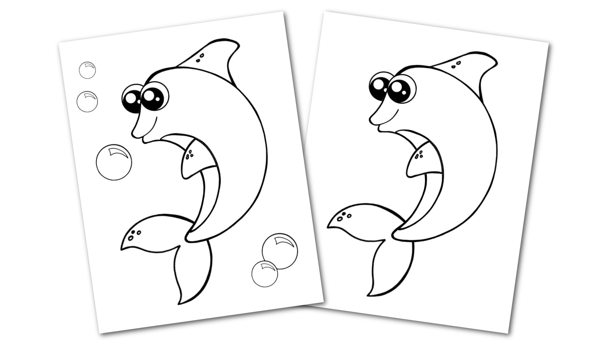 Free Printable Dolphin Ocean Animal Convertkit for Toddlers, Kids and Preschoolers