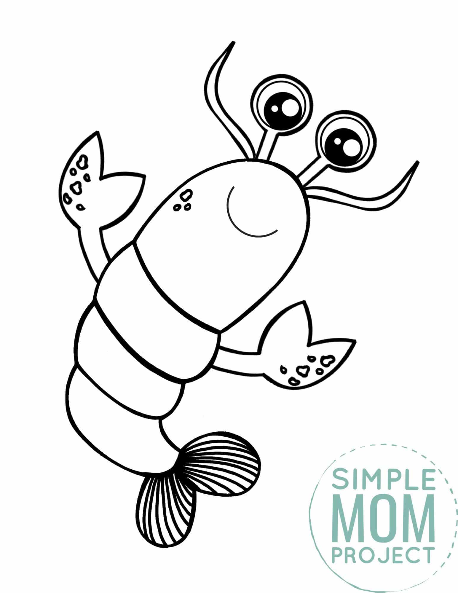 Free Printable Lobster Ocean Animal Coloring Page for Kids