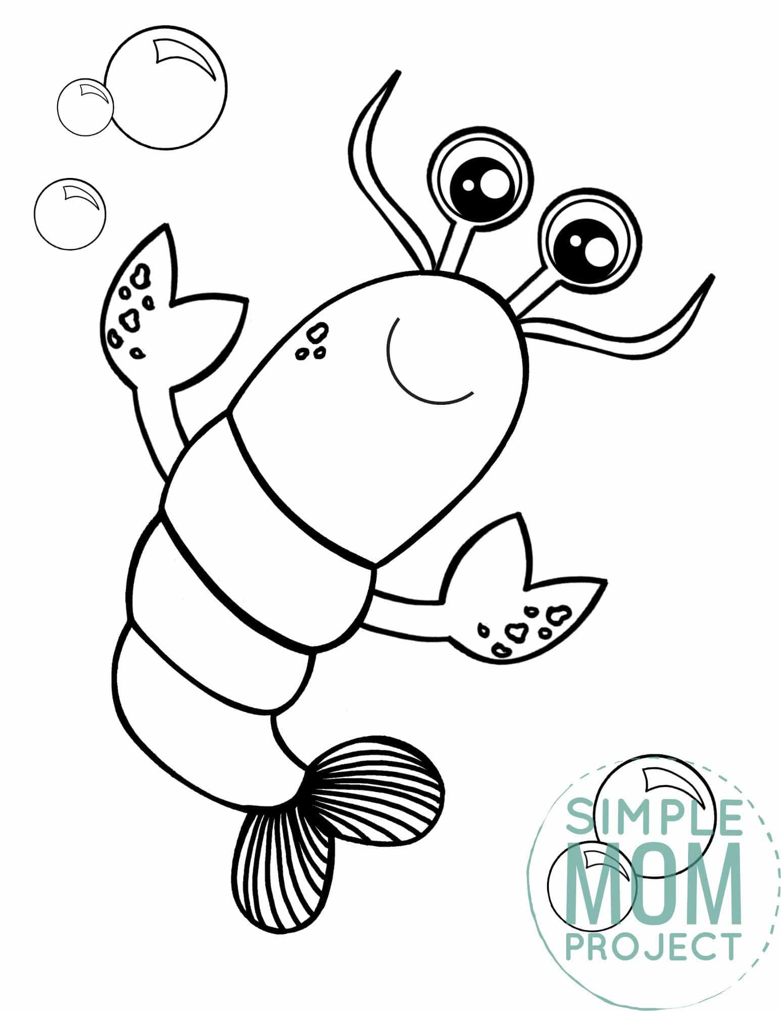 Free Printable Lobster Ocean Animal Coloring Page for Kids