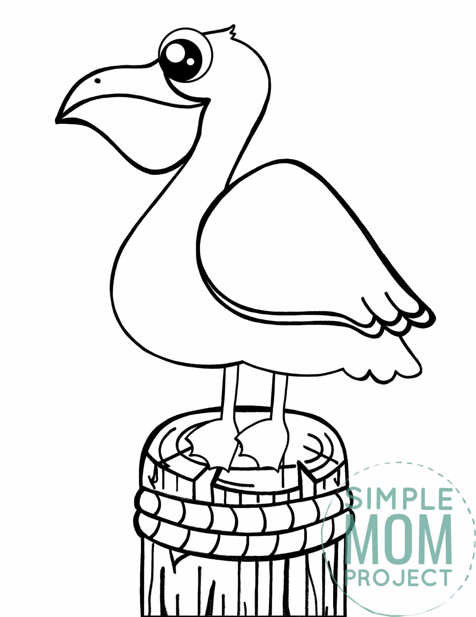 Free Printable Pelican Ocean Animal Coloring Page for Kids