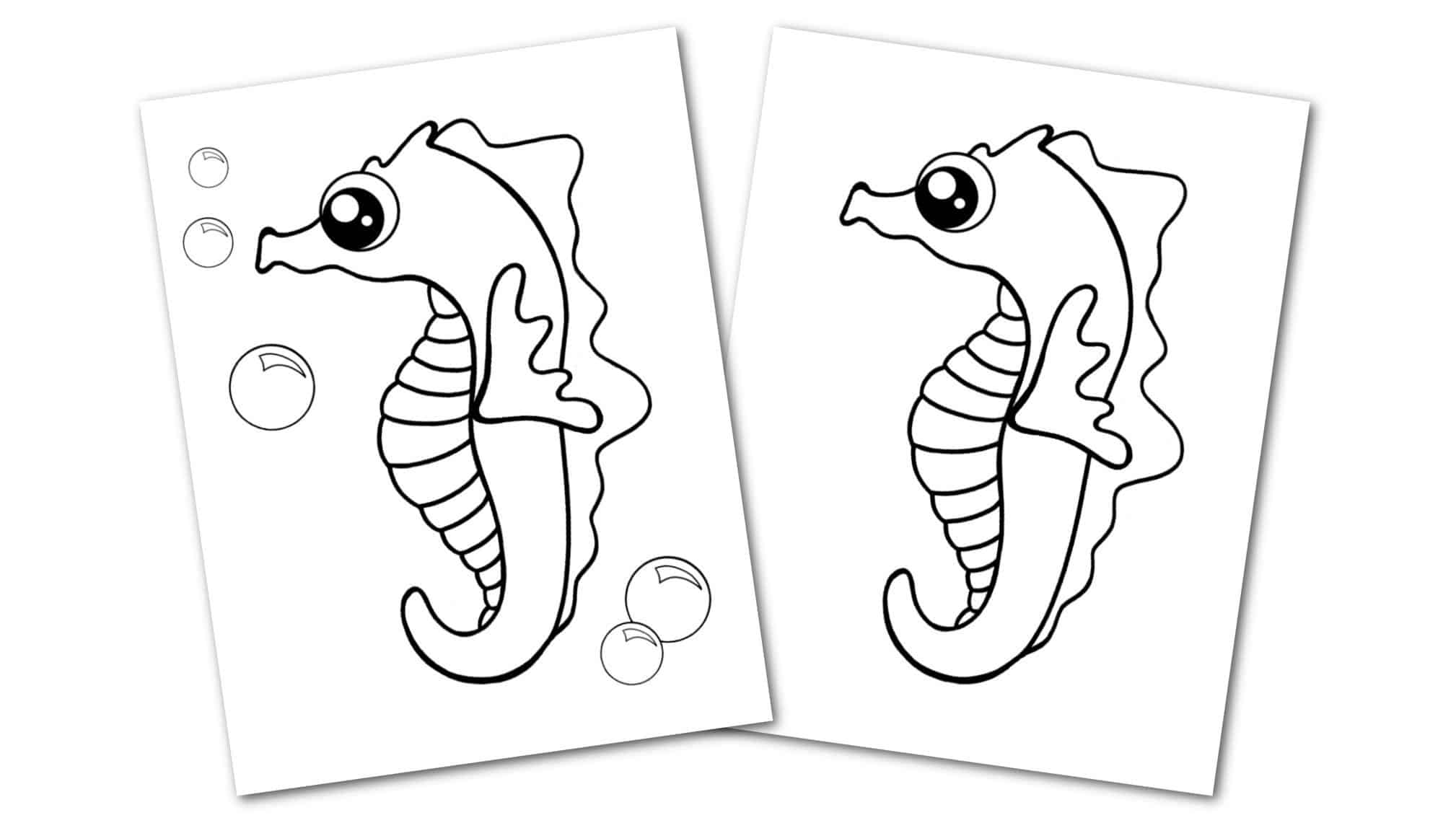 Free Printable Seahorse Ocean Animal Convertkit for Toddlers, Kids and Preschoolers