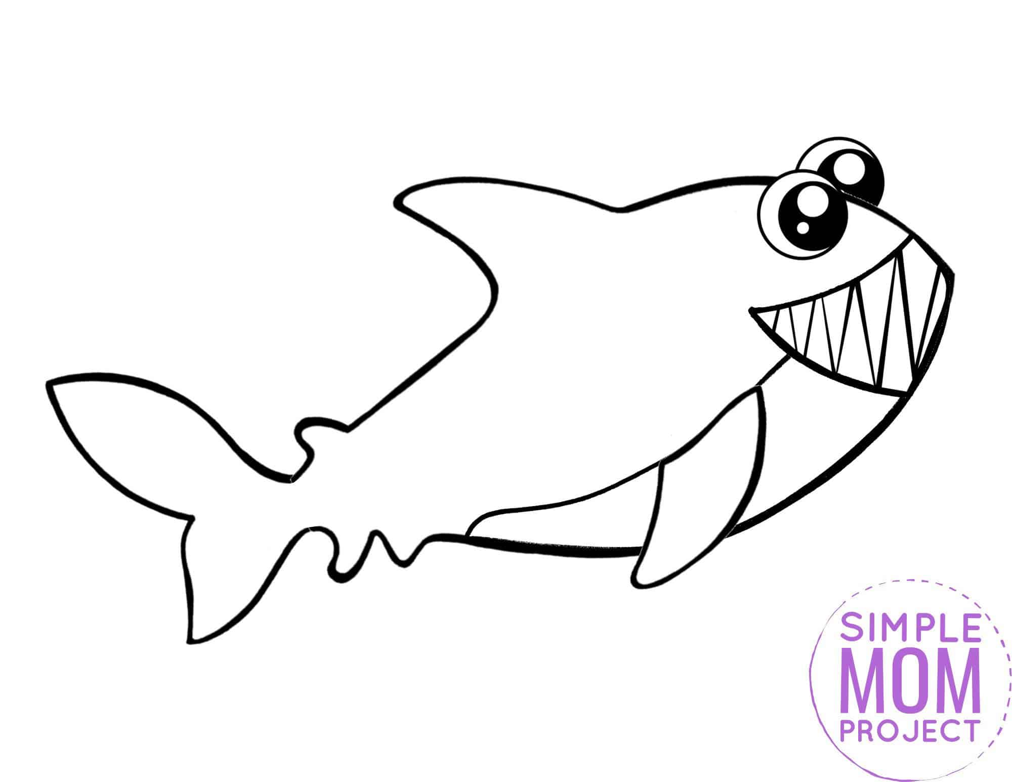 Free Printable Shark Ocean Animal Coloring Page for Kids