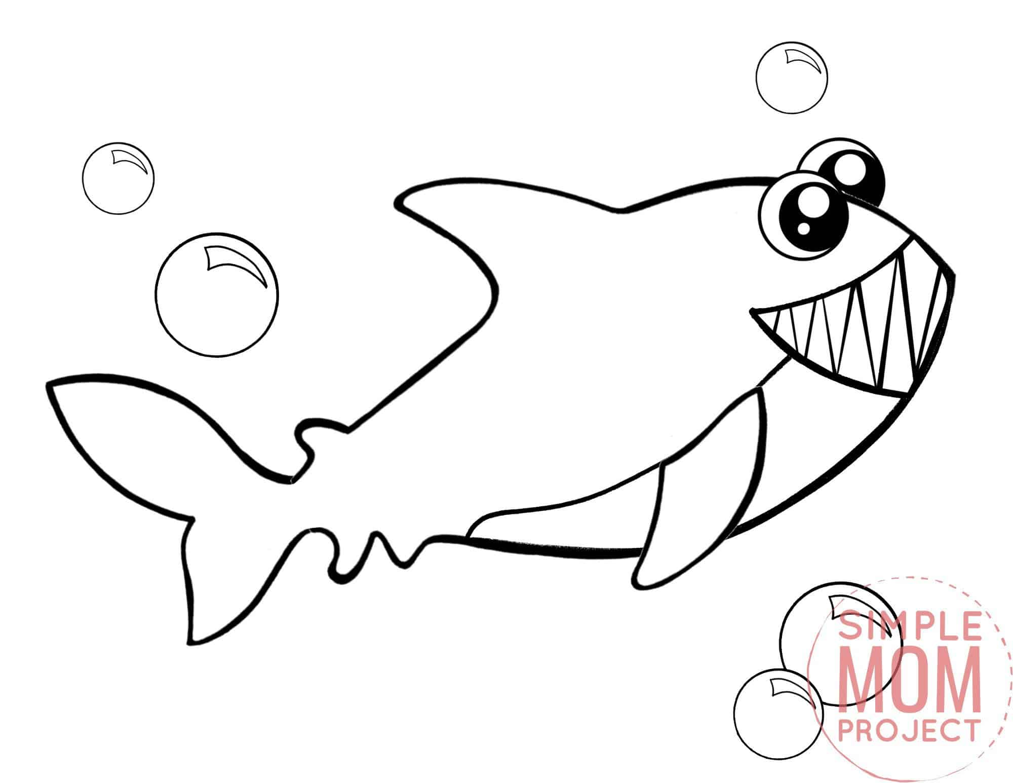 Free Printable Shark Ocean Animal Coloring Page for Kids