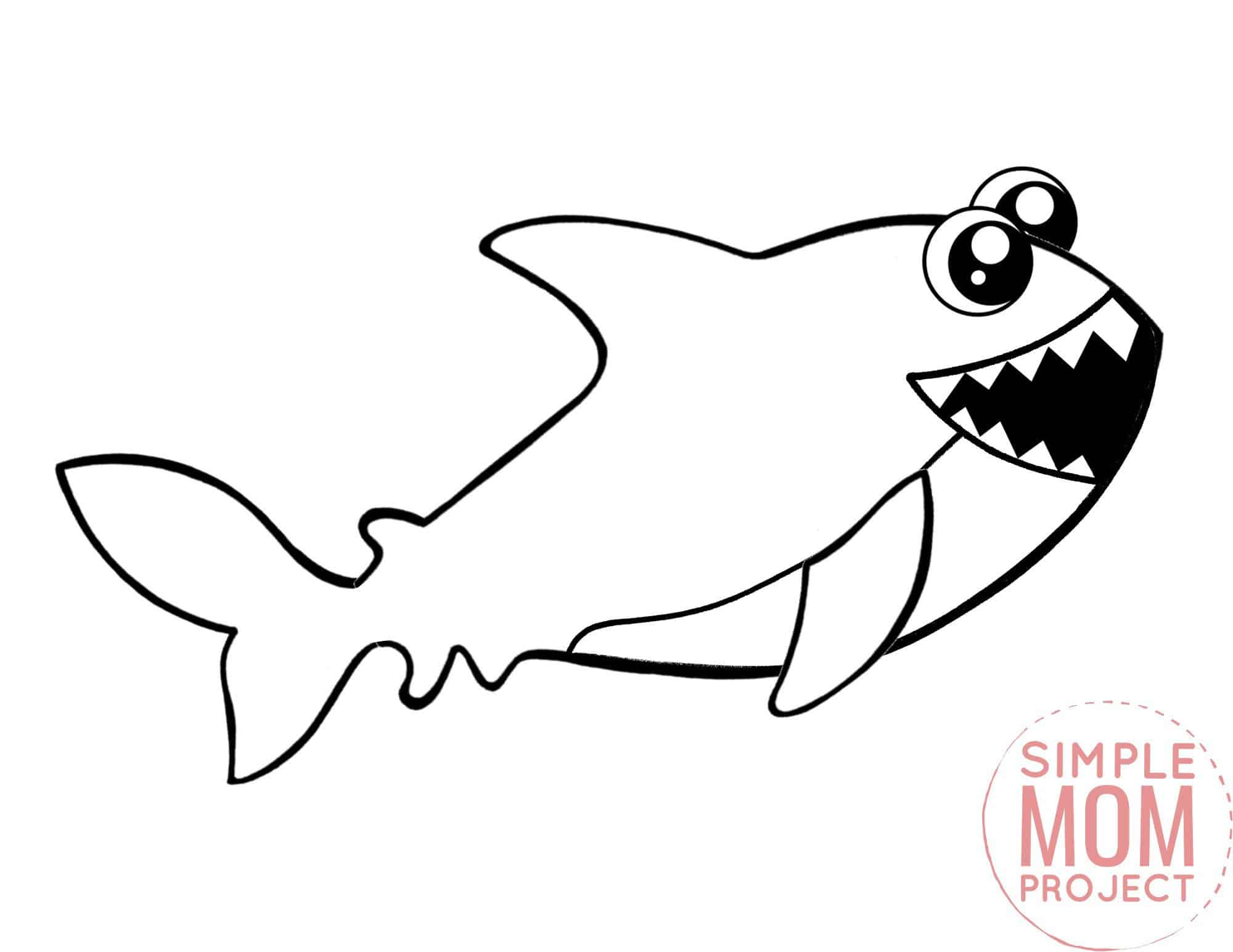 Free Printable Shark Ocean Animal Coloring Page for Kids