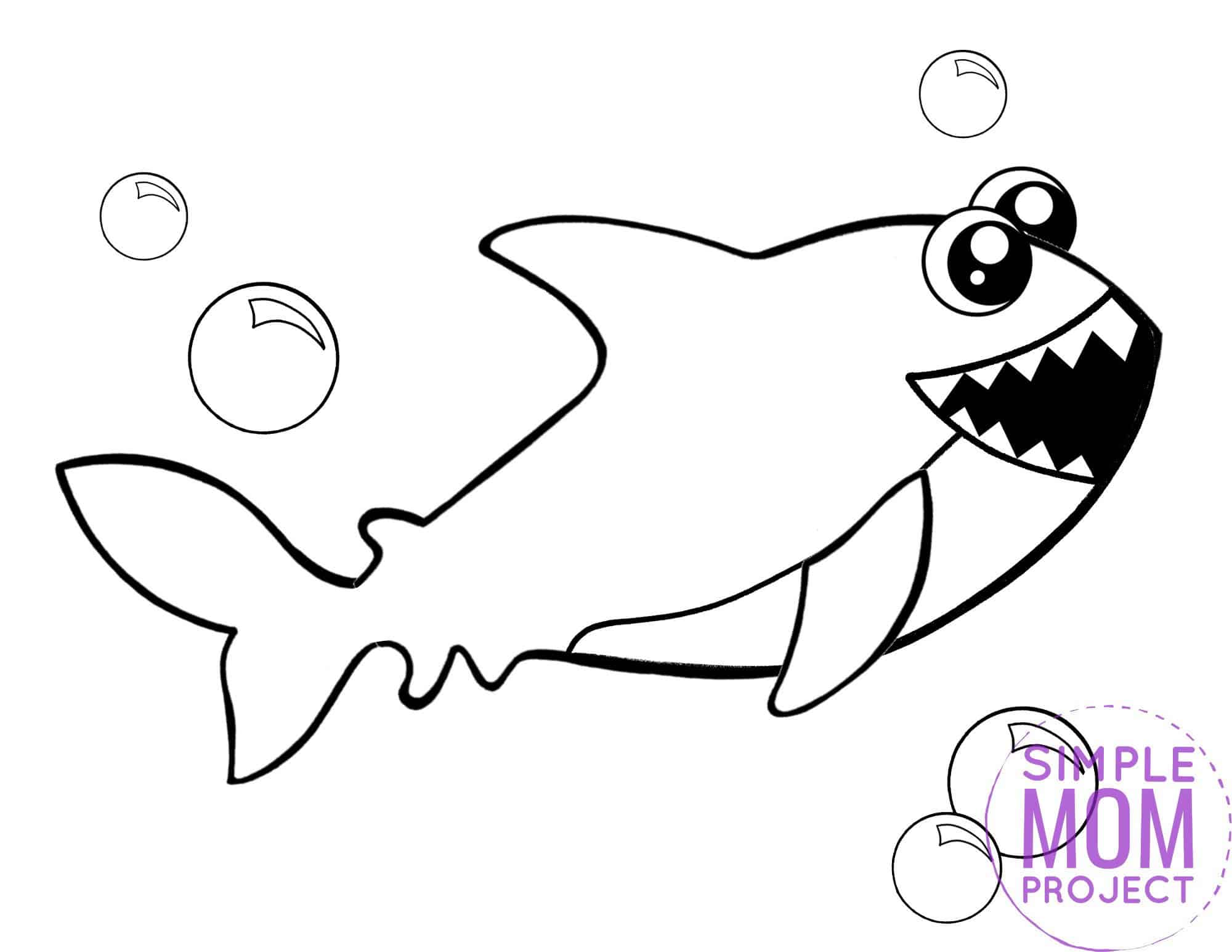 Free Printable Shark Ocean Animal Coloring Page for Kids