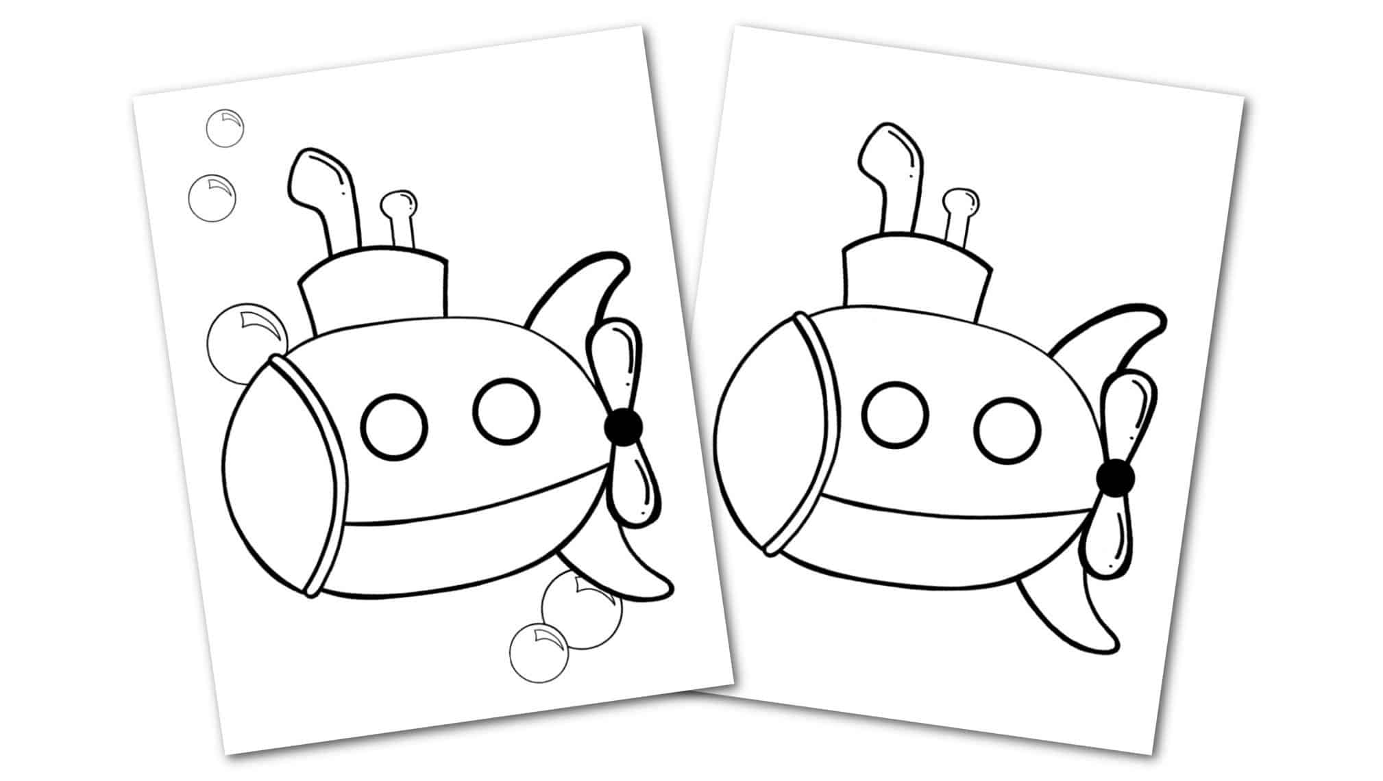 Free Printable Submarine Ocean Animal Convertkit for Toddlers, Kids and Preschoolers