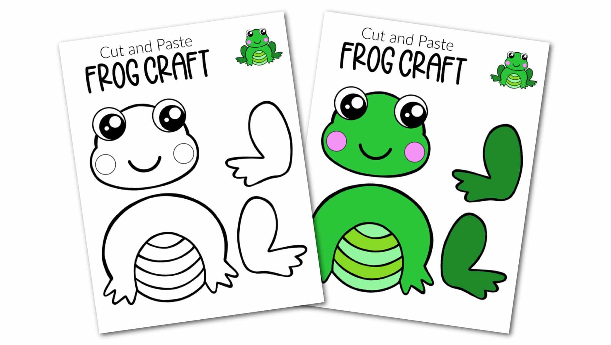 Free Printable Cut and Paste Frog Craft Template Craft for kids, preschoolers and toddlers